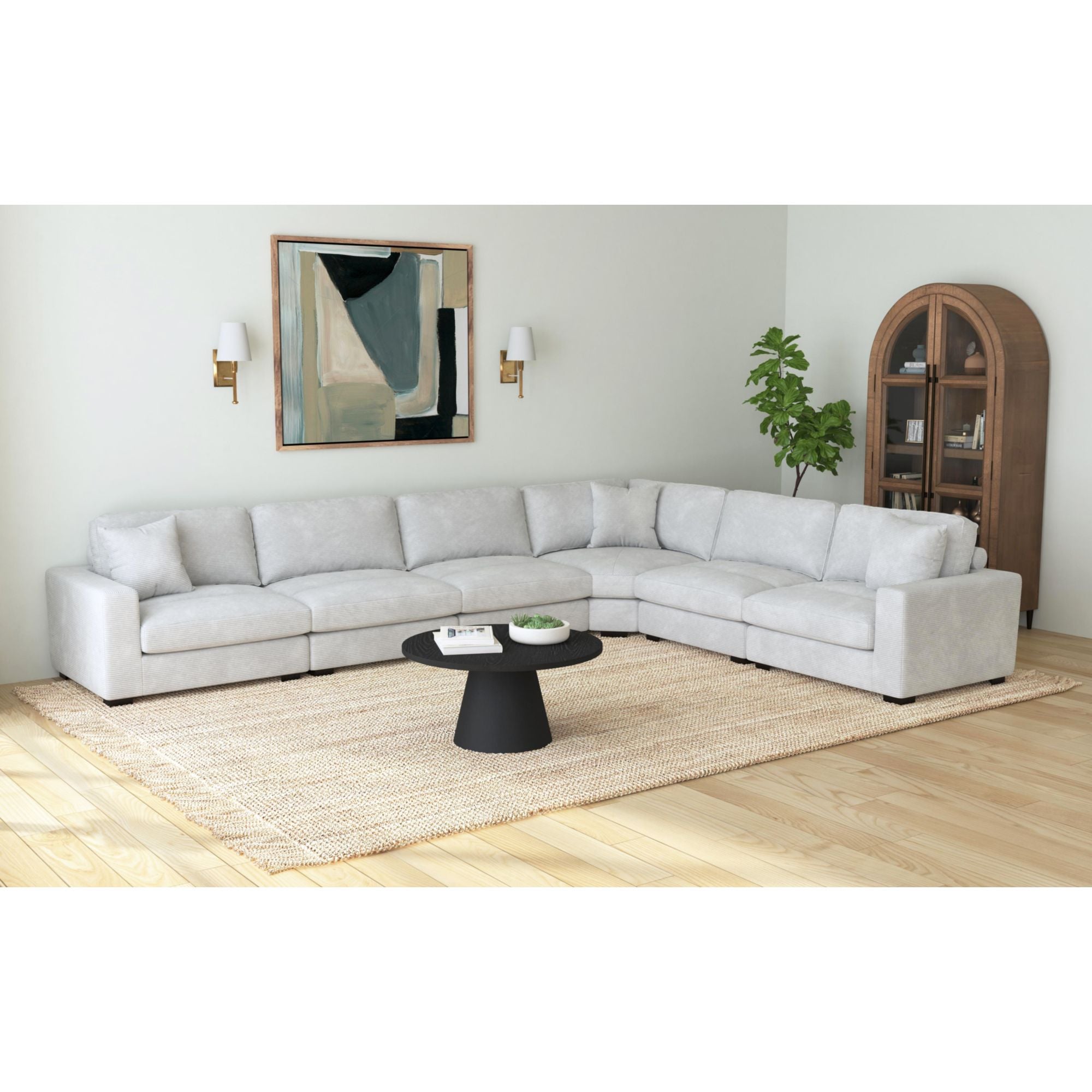 Arizona Modular LHF Armchair with 1 pillow 20" in Steno Stone