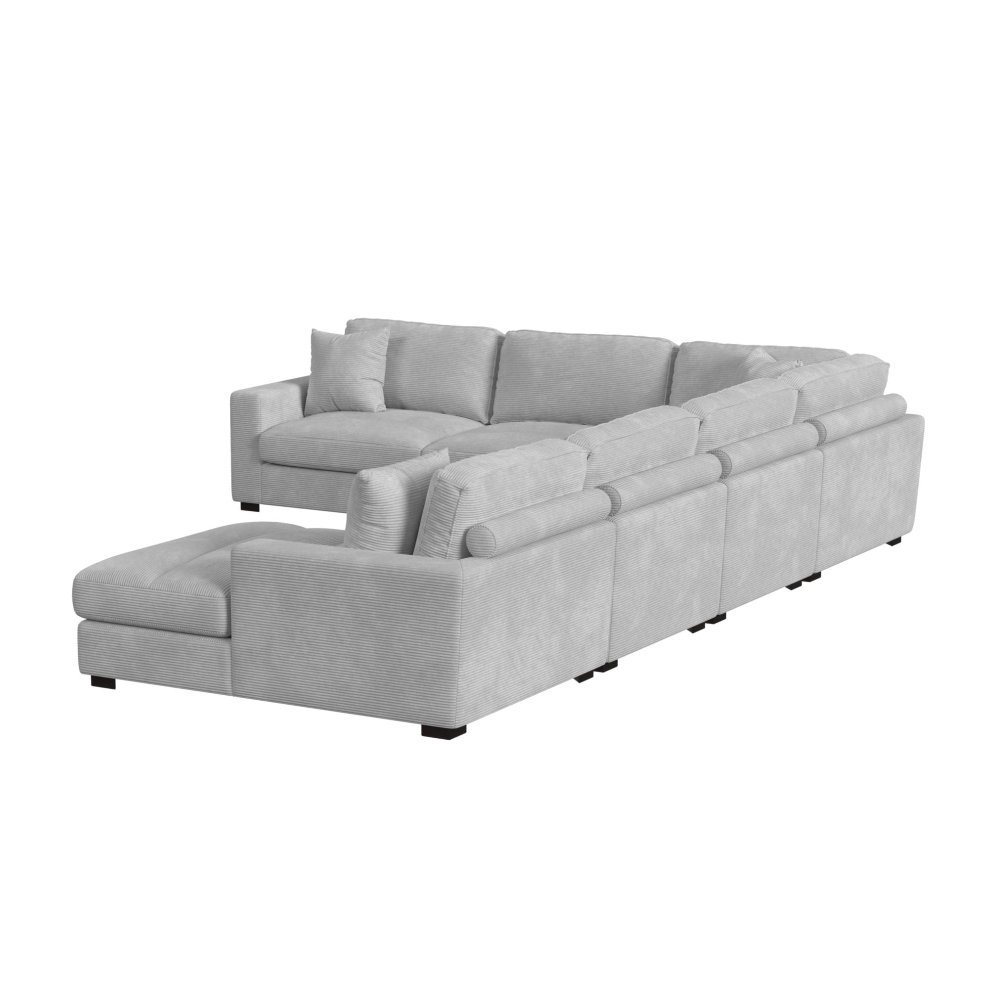 Arizona Modular Wedge with 1 pillow 20" in Steno Stone