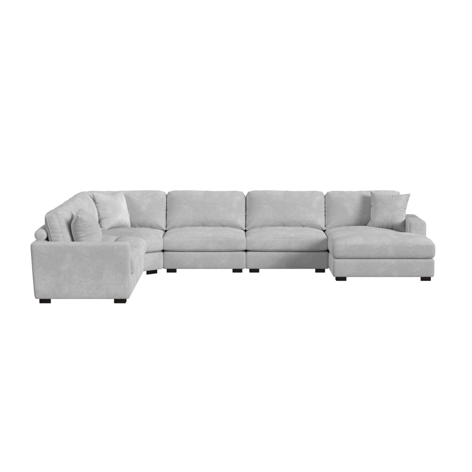 Arizona Modular RHF Chaise with 1 pillow 20" in Steno Stone
