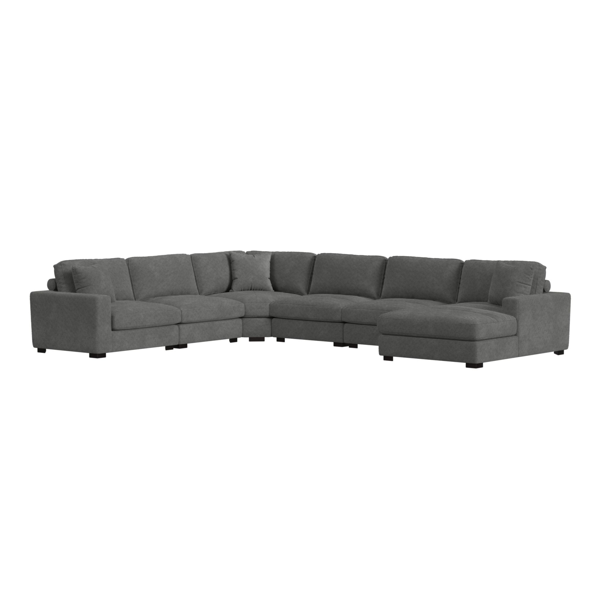 Arizona Modular Wedge with 1 pillow 20" in Steno Charcoal