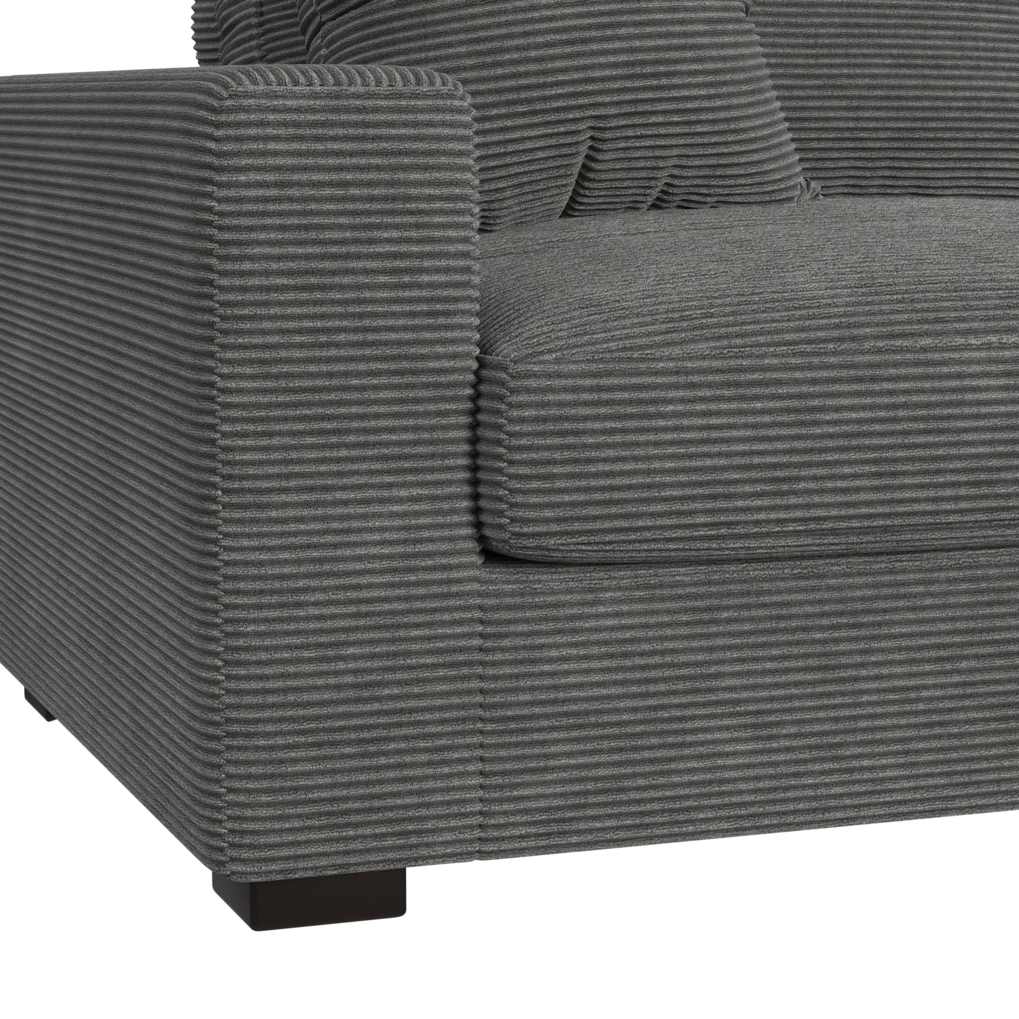 Arizona Modular LHF Armchair with 1 pillow 20" in Steno Charcoal