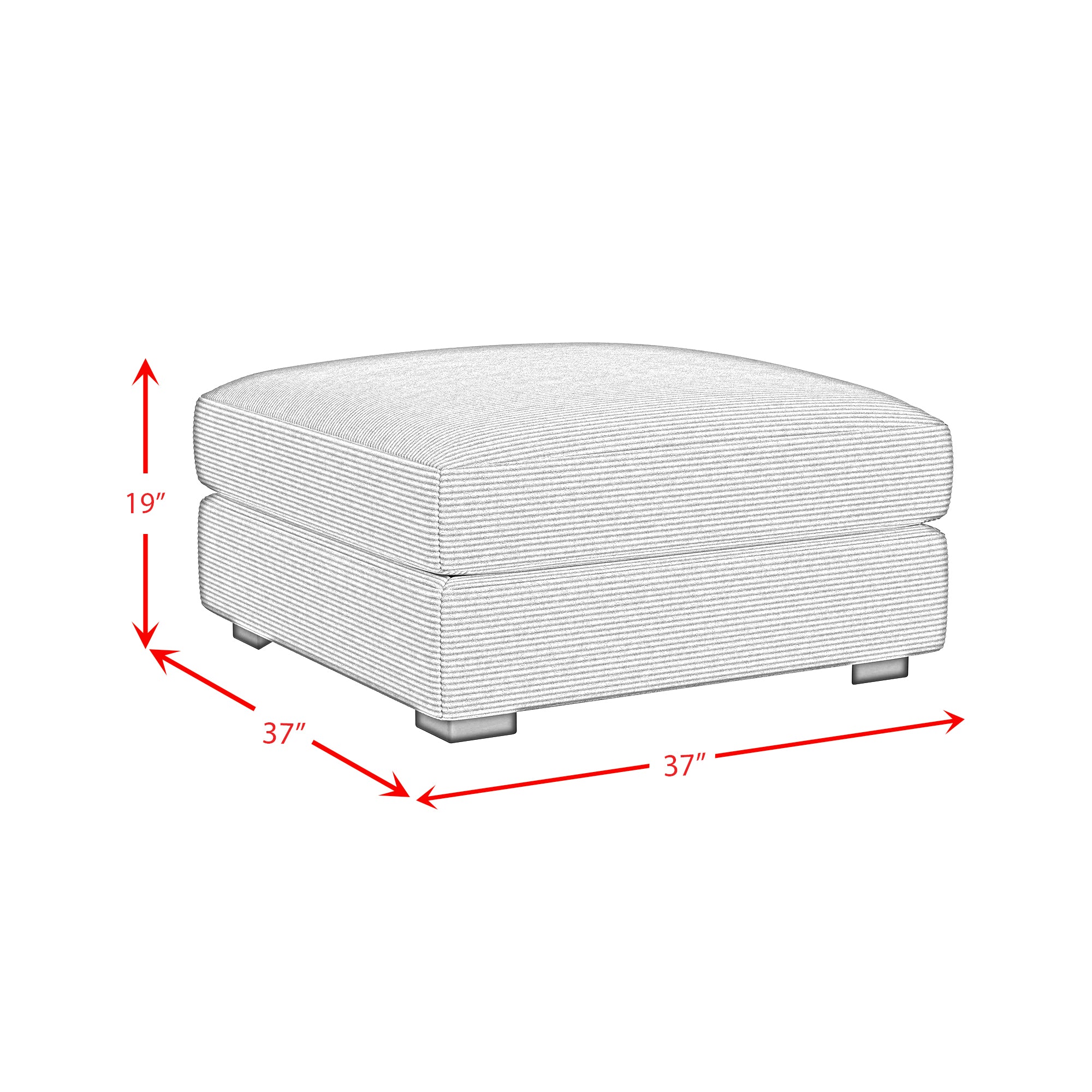 Arizona Modular Ottoman in Steno Black