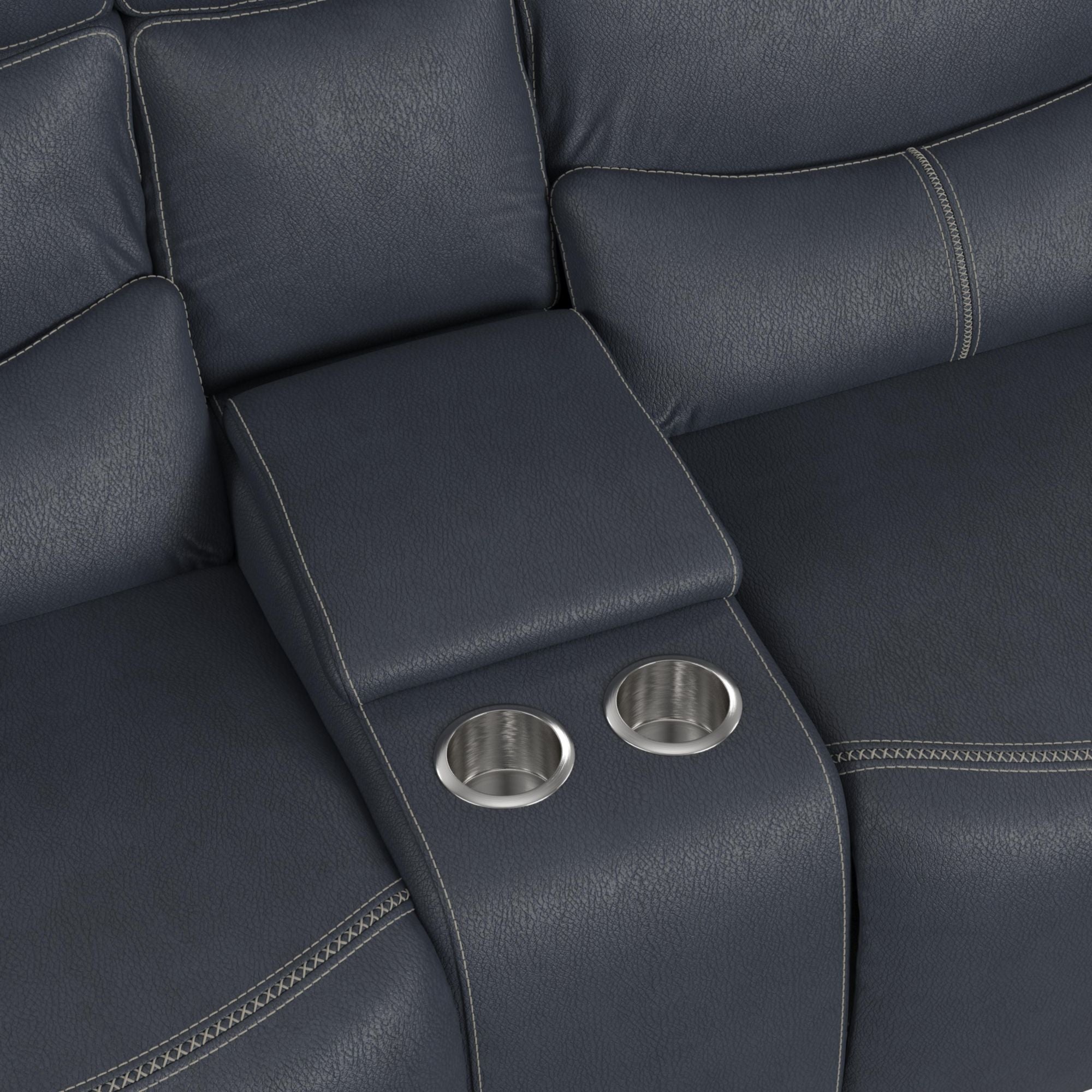 Aruba Power Motion Loveseat with Power Headrest and Console in Pebble Navy
