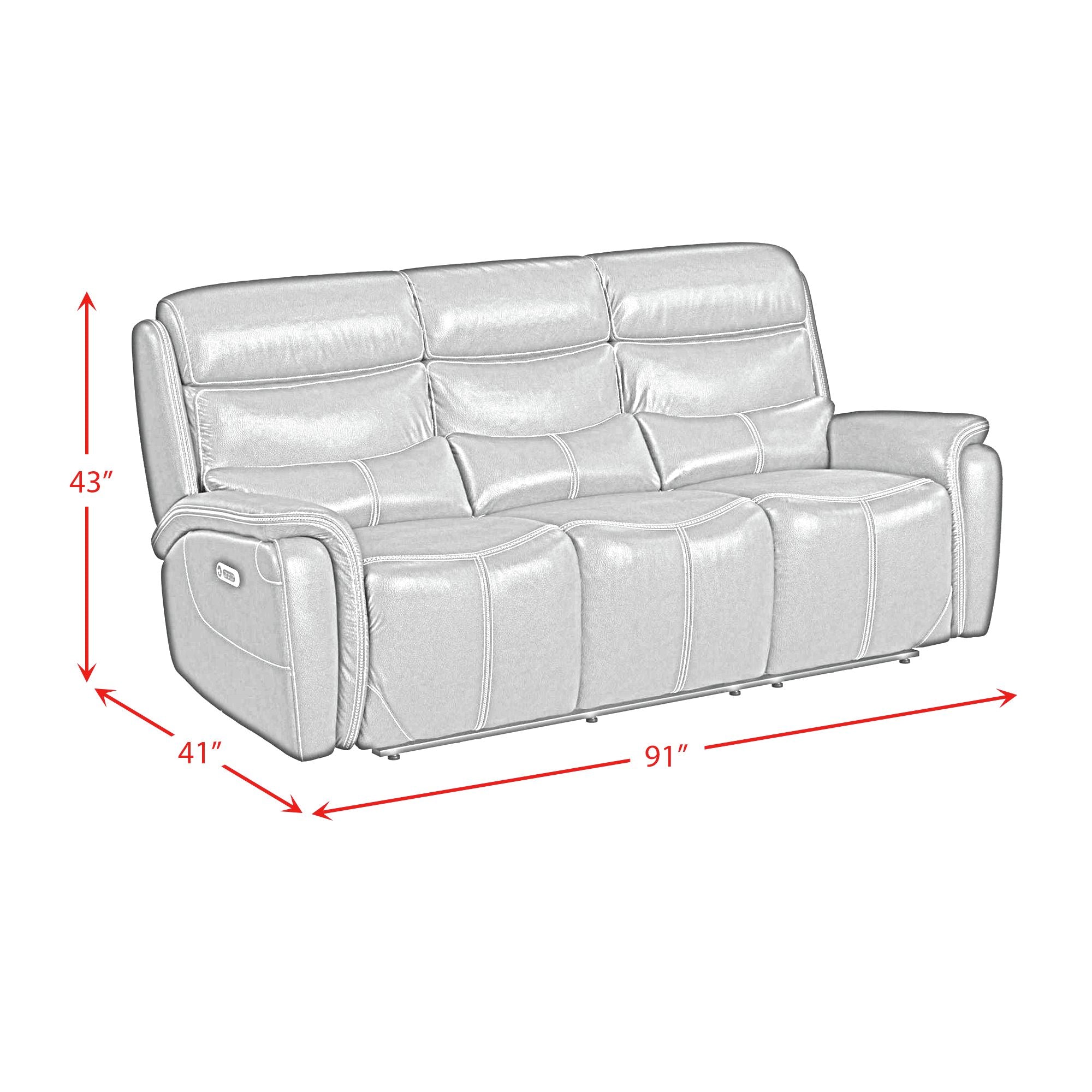 Aruba Power Motion Sofa with Power Headrest in Pebble Navy
