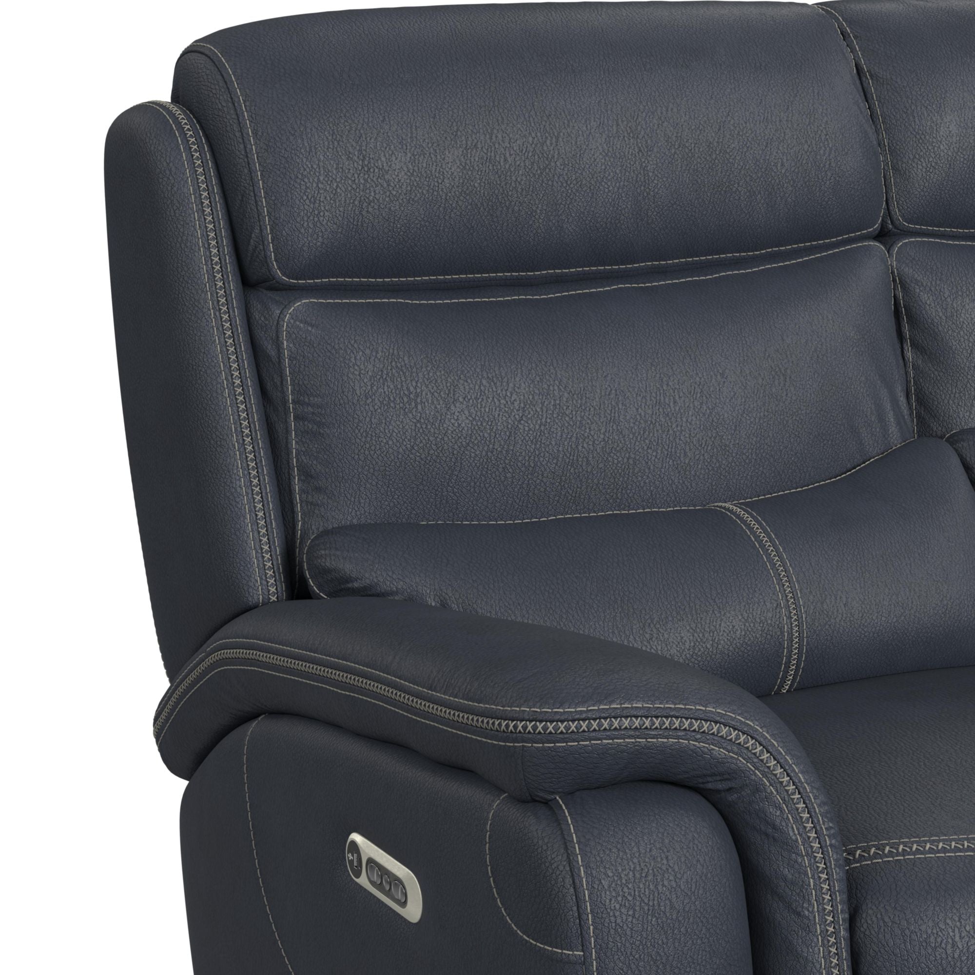 Aruba Power Motion Loveseat with Power Headrest and Console in Pebble Navy