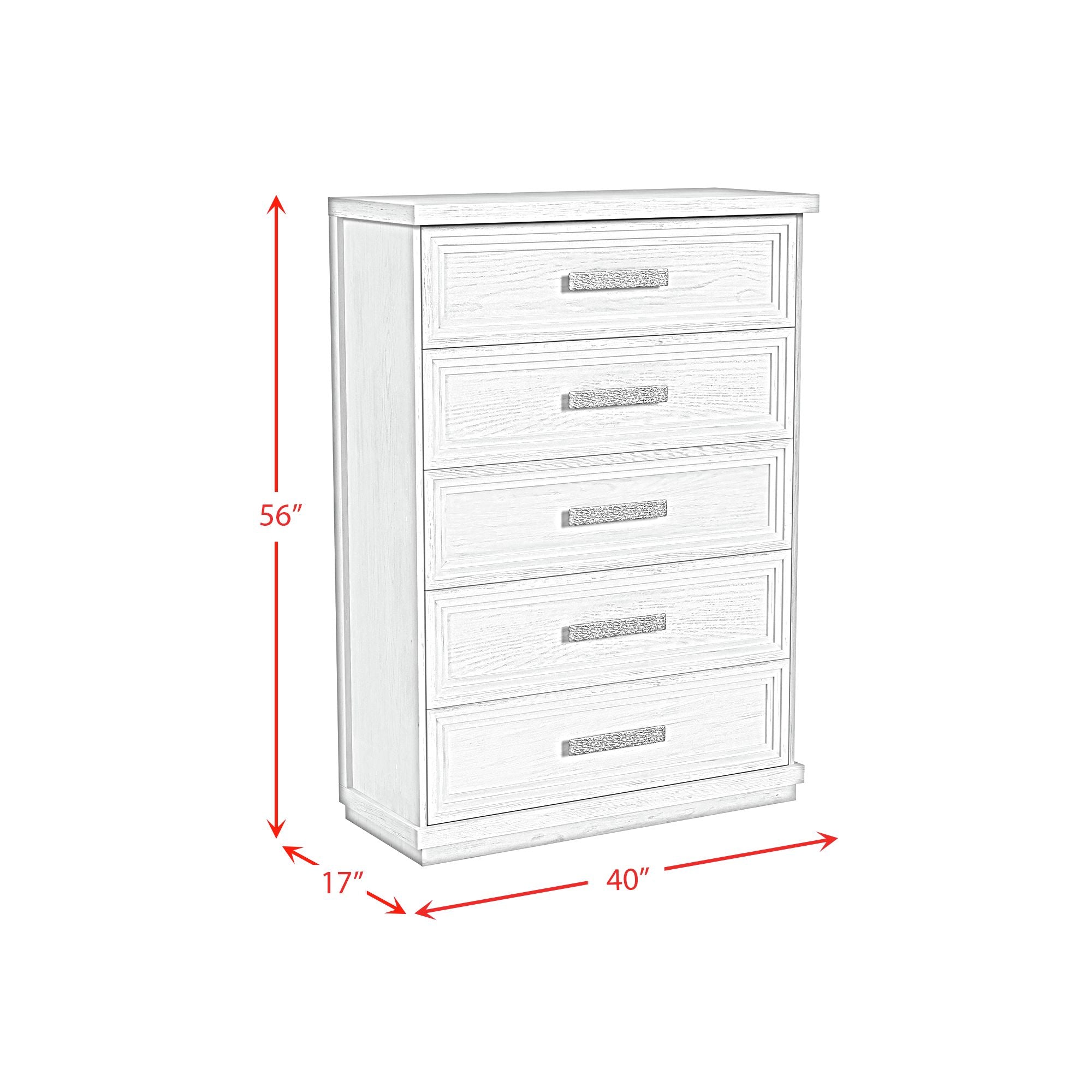 Avalanche 5-Drawer Chest in Antique White