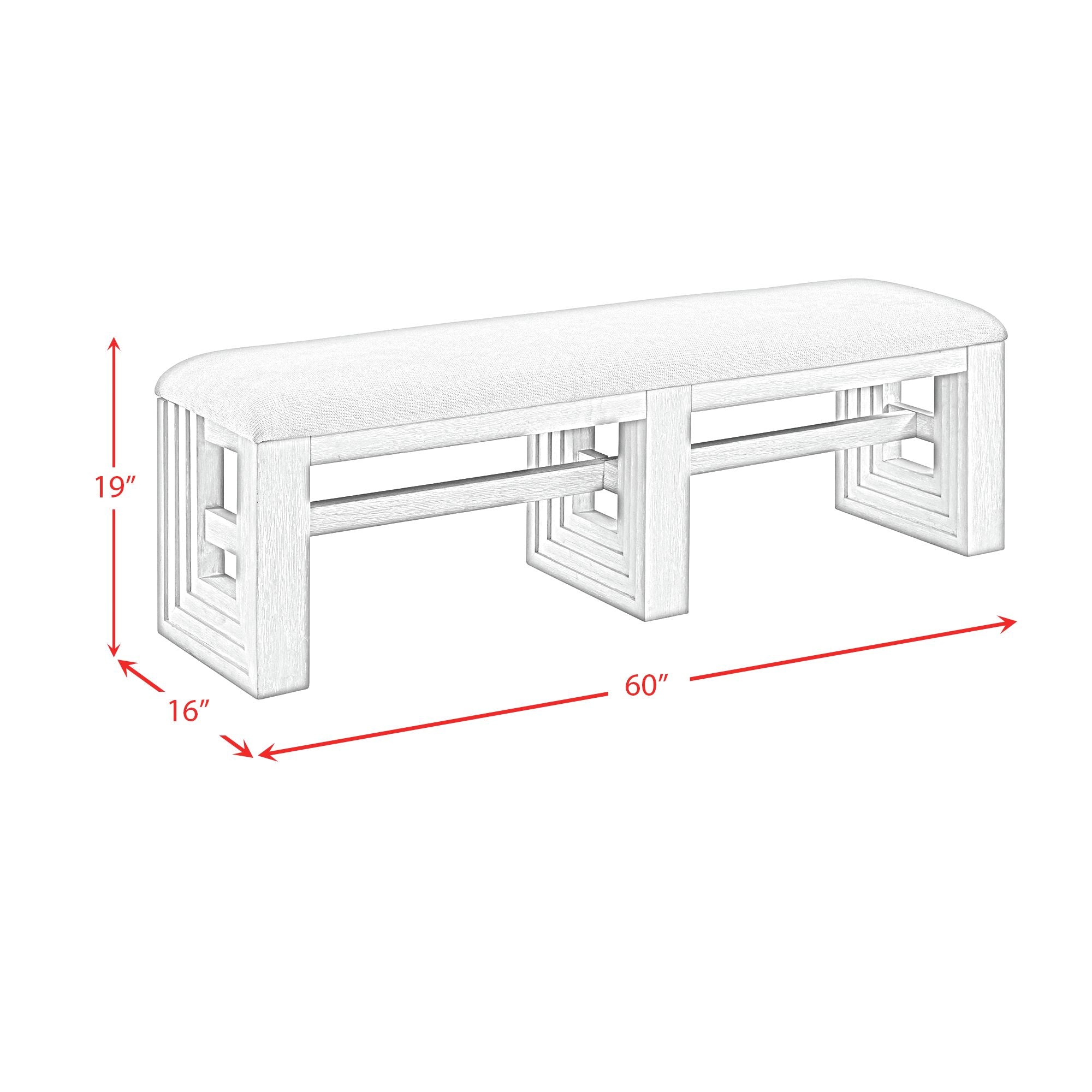 Avalanche Dining Bench in Antique White