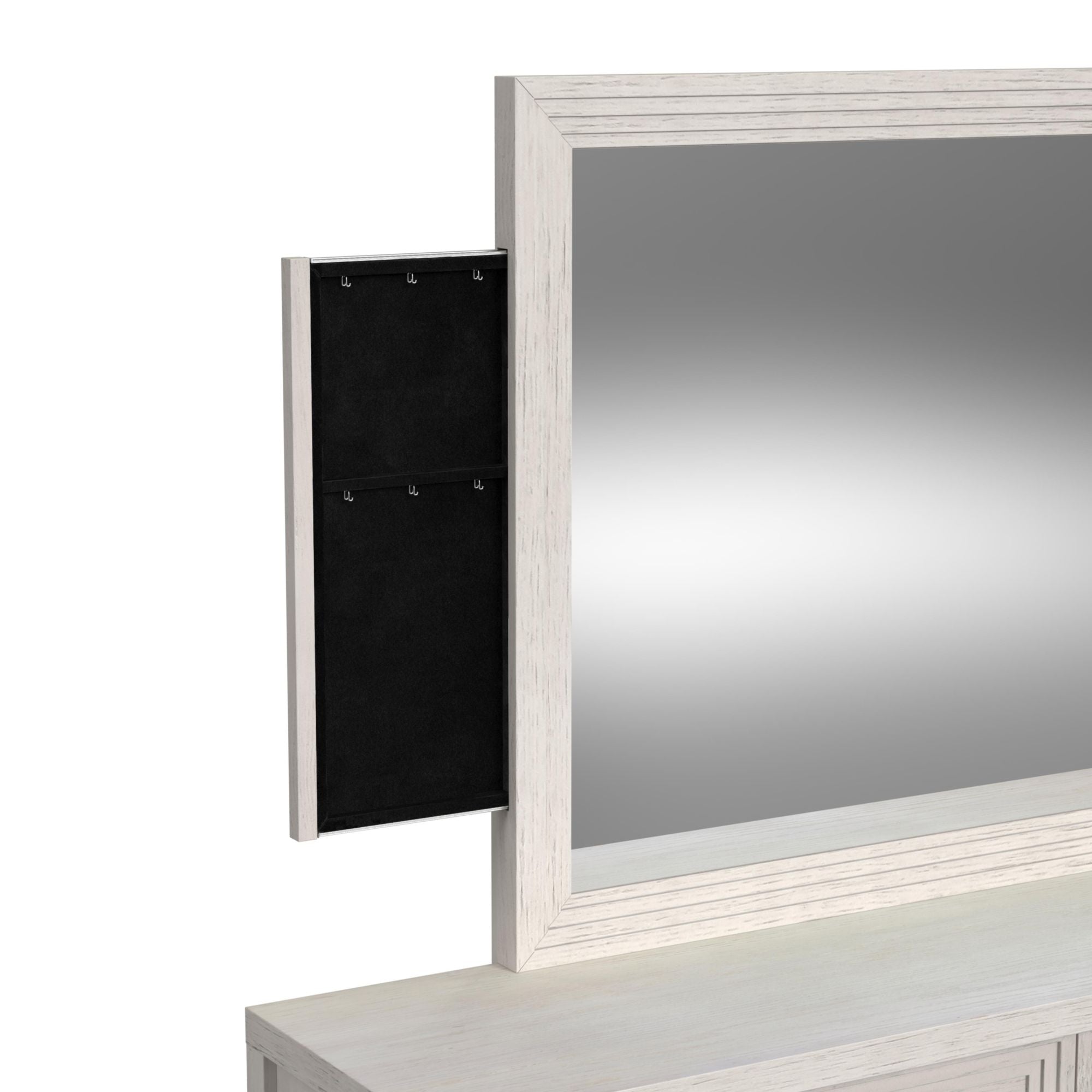 Avalanche Dresser and Mirror Set in Antique White