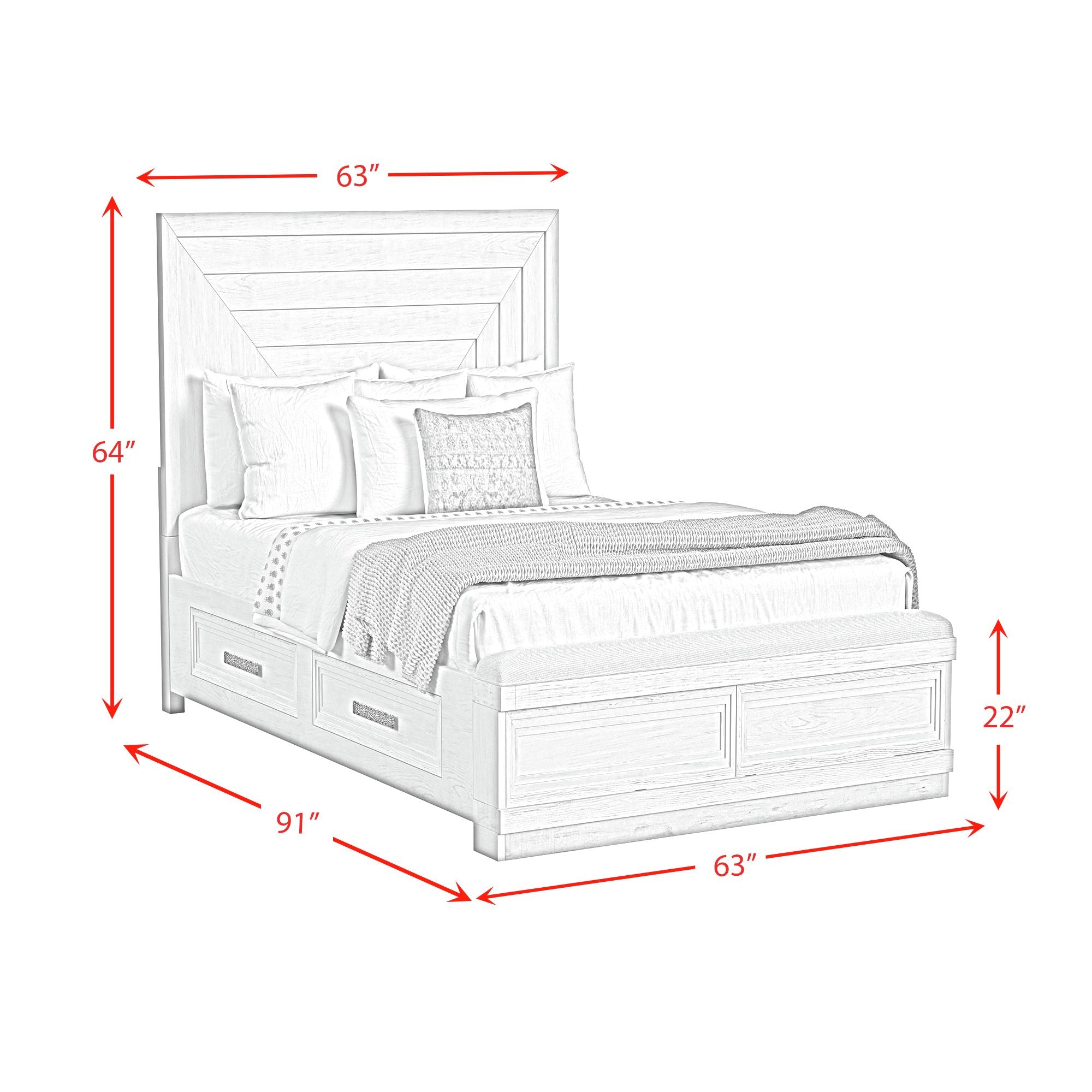 Avalanche Queen Storage Bed in Antique White