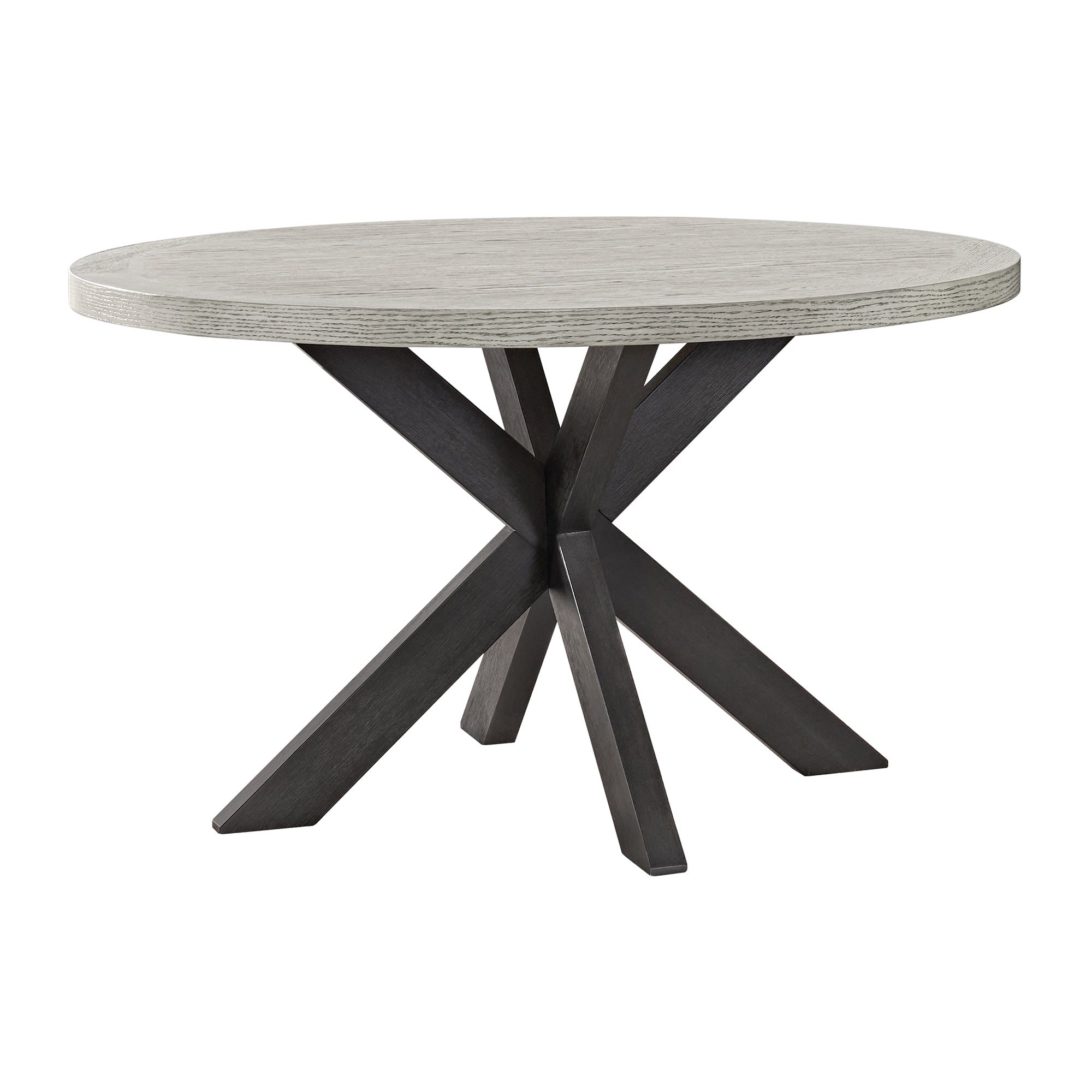 Axel Round Dining Table with Light Grey Top in Espresso