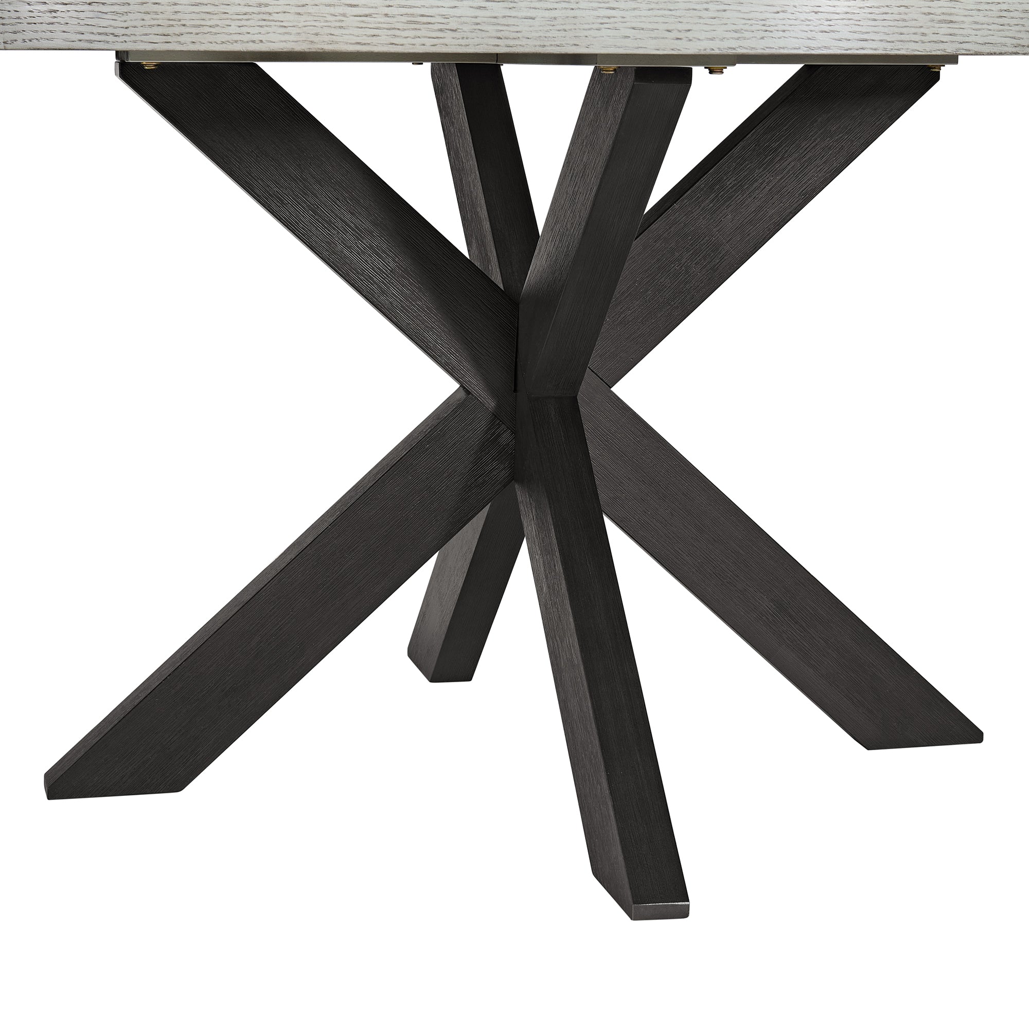 Axel Round Dining Table with Light Grey Top in Espresso
