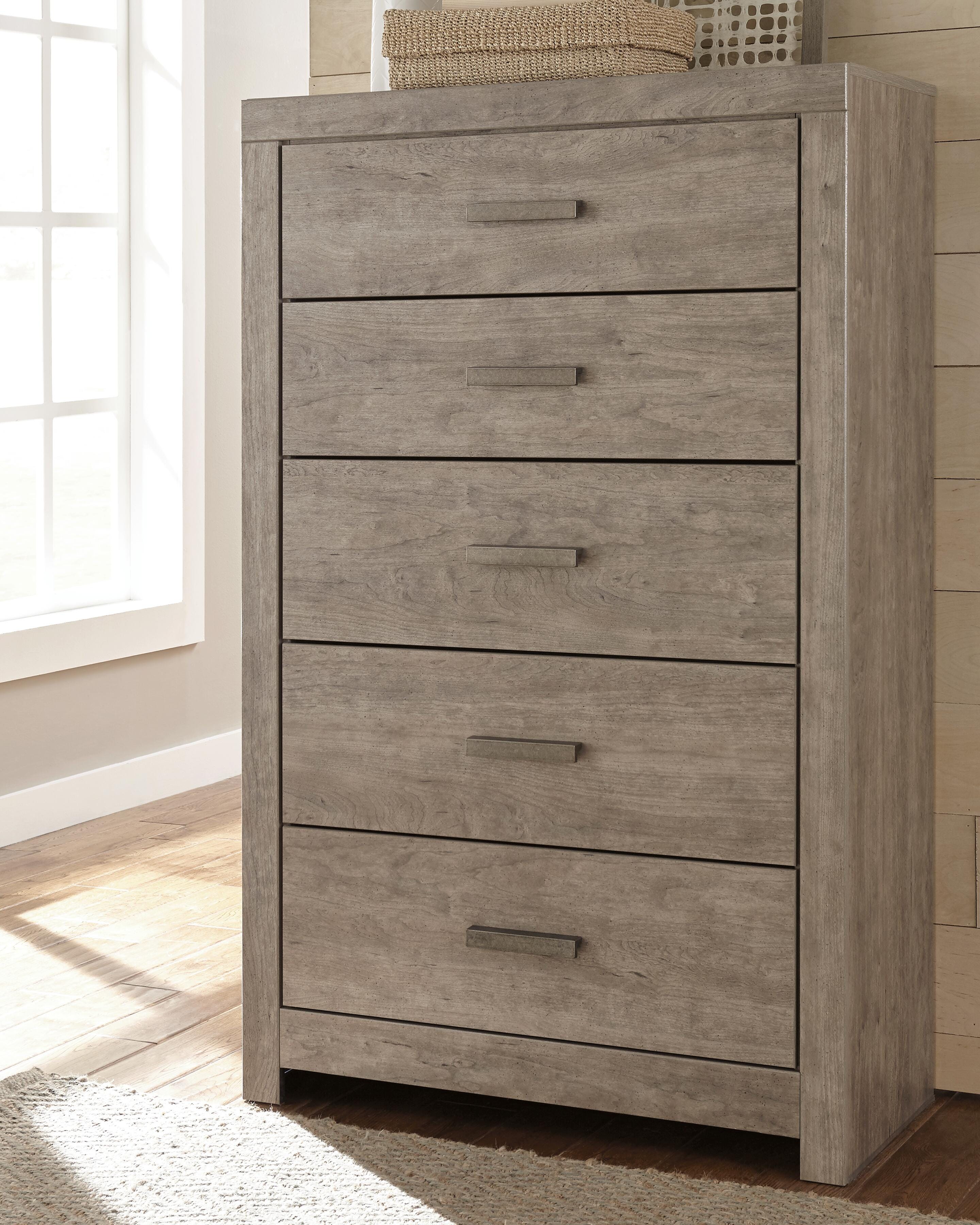 Dar Furniture - Ashley Furniture - Culverbach Chest of Drawers - Five Drawer Chest / Gray - B070-46
