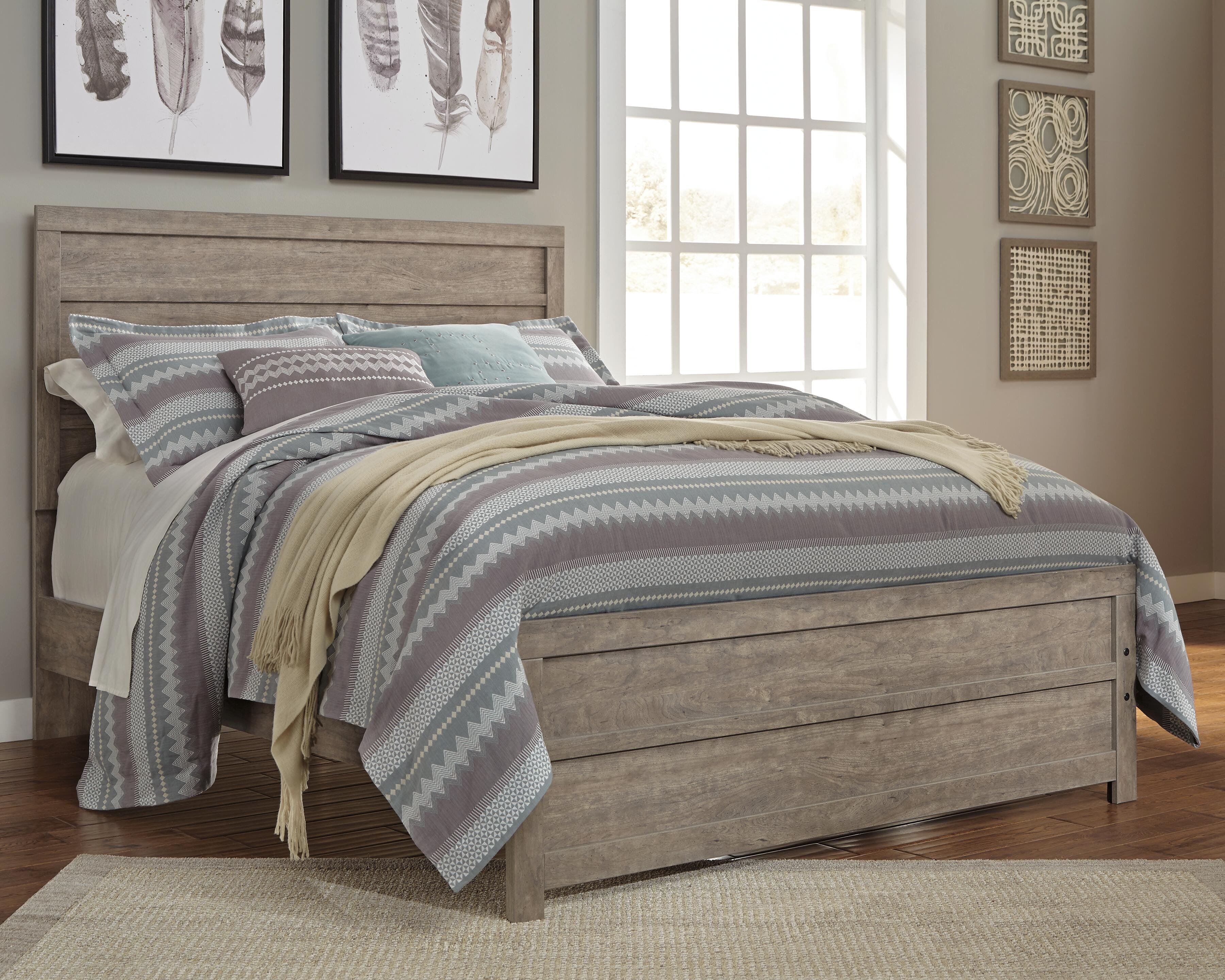 Dar Furniture - Ashley Furniture - Culverbach Queen Panel Bed - Queen Panel Bed / Gray - B070B8