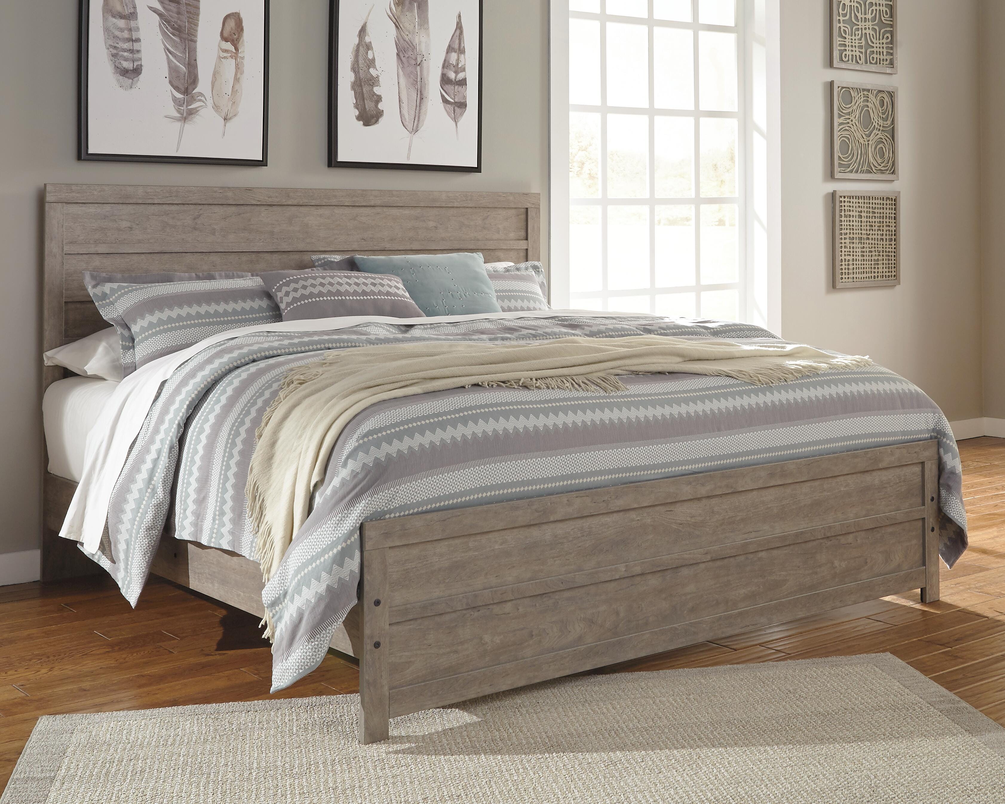 Dar Furniture - Ashley Furniture - Culverbach King Panel Bed - King Panel Bed / Gray - B070B10