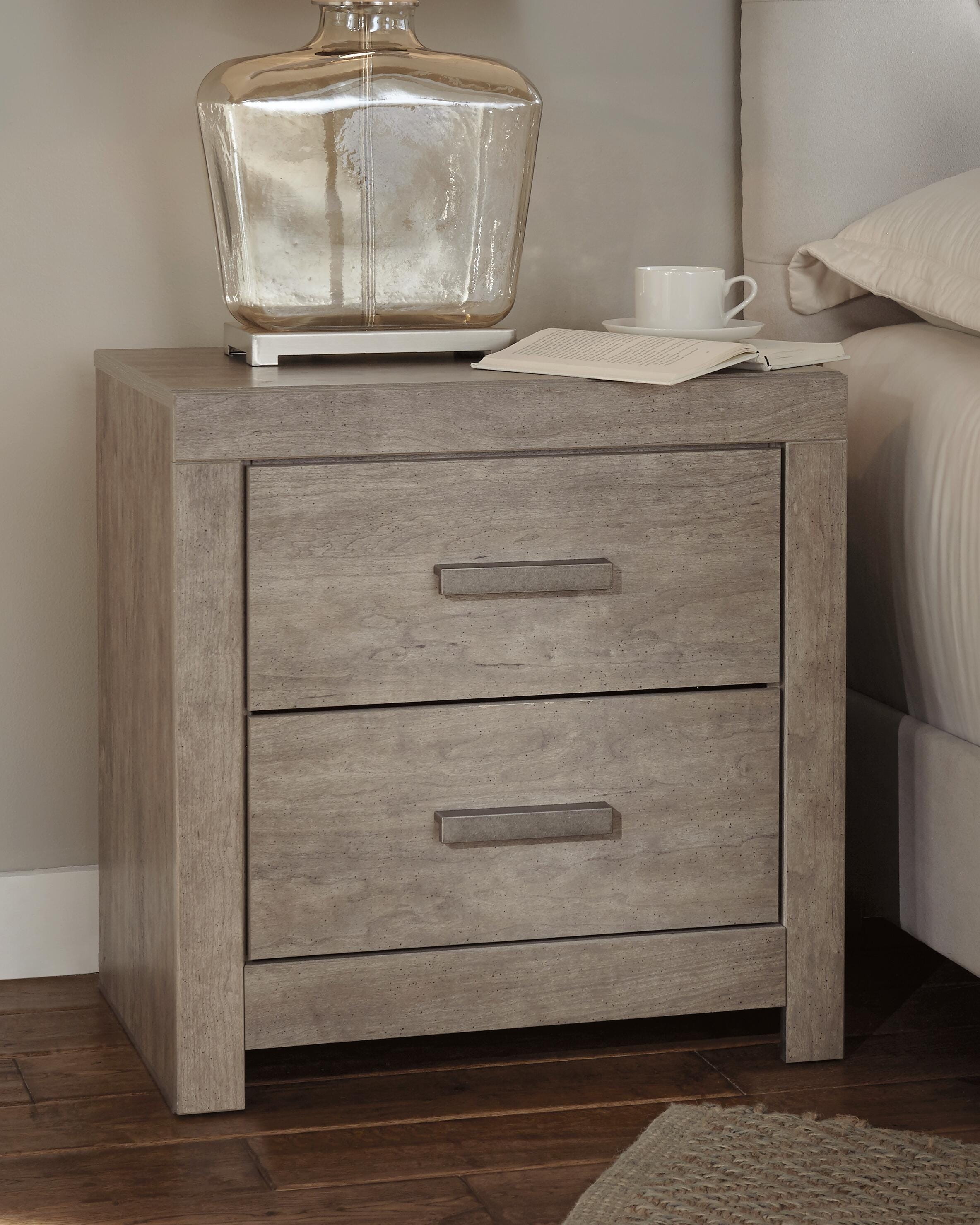 Dar Furniture - Ashley Furniture - Culverbach Nightstand - Two Drawer Night Stand / Gray - B070-92