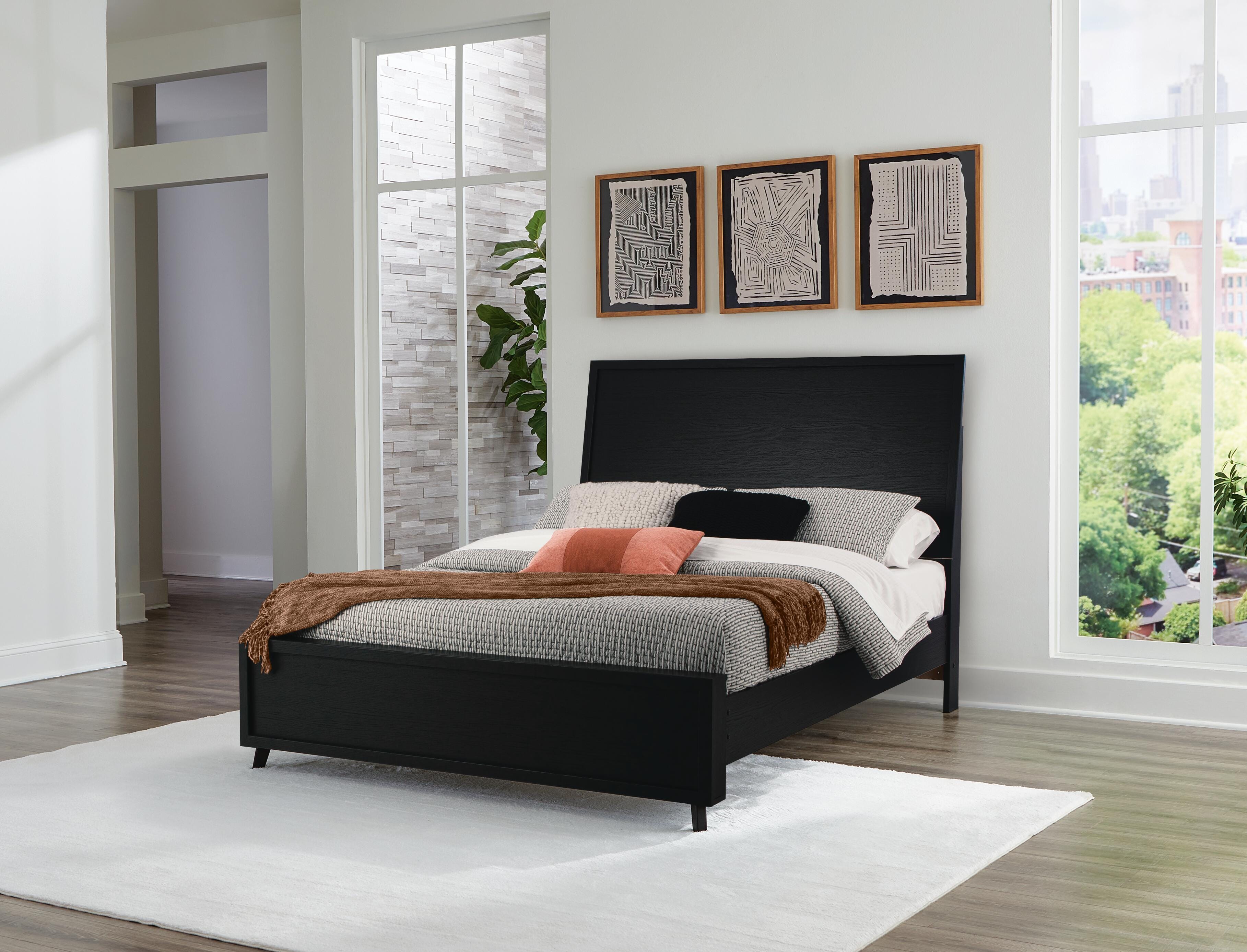 Dar Furniture - Ashley Furniture - Danziar Queen Panel Bed - Queen Panel Bed / Black - B1013B2