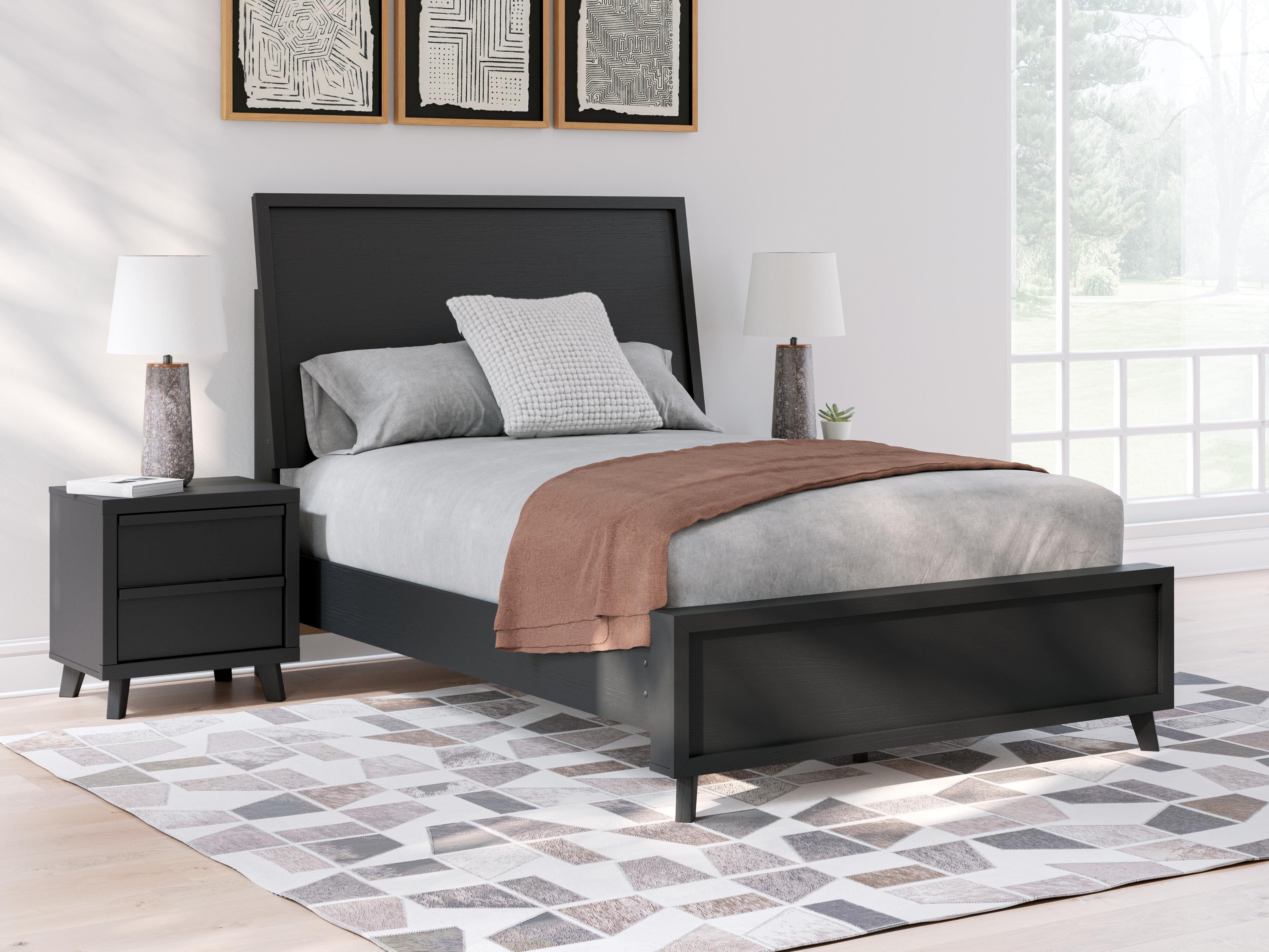 Dar Furniture - Ashley Furniture - Danziar Full Panel Bed - Full Panel Bed / Black - B1013B20