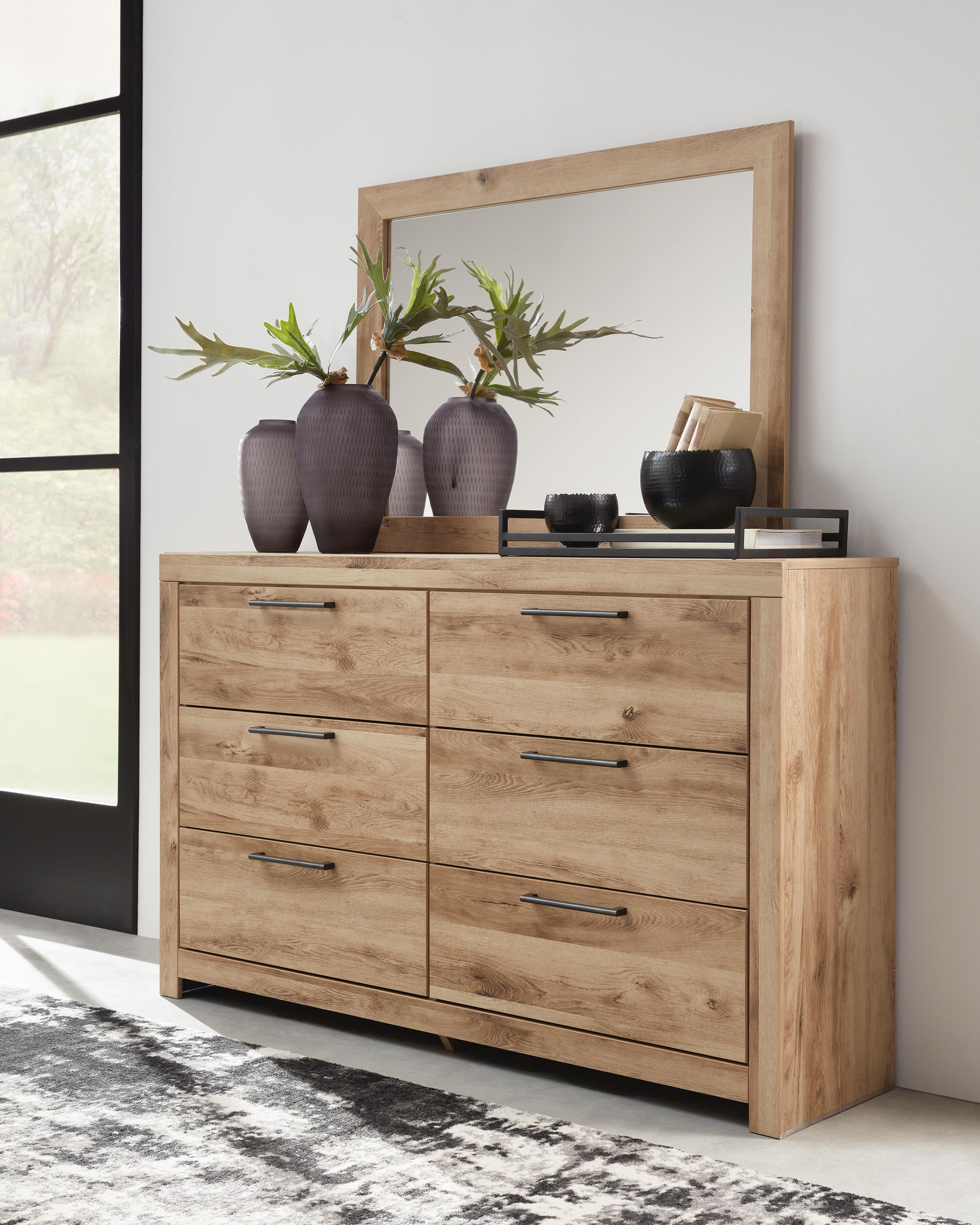 Dar Furniture - Ashley Furniture - Hyanna Dresser and Mirror - Dresser and Mirror / Tan Brown - B1050B1