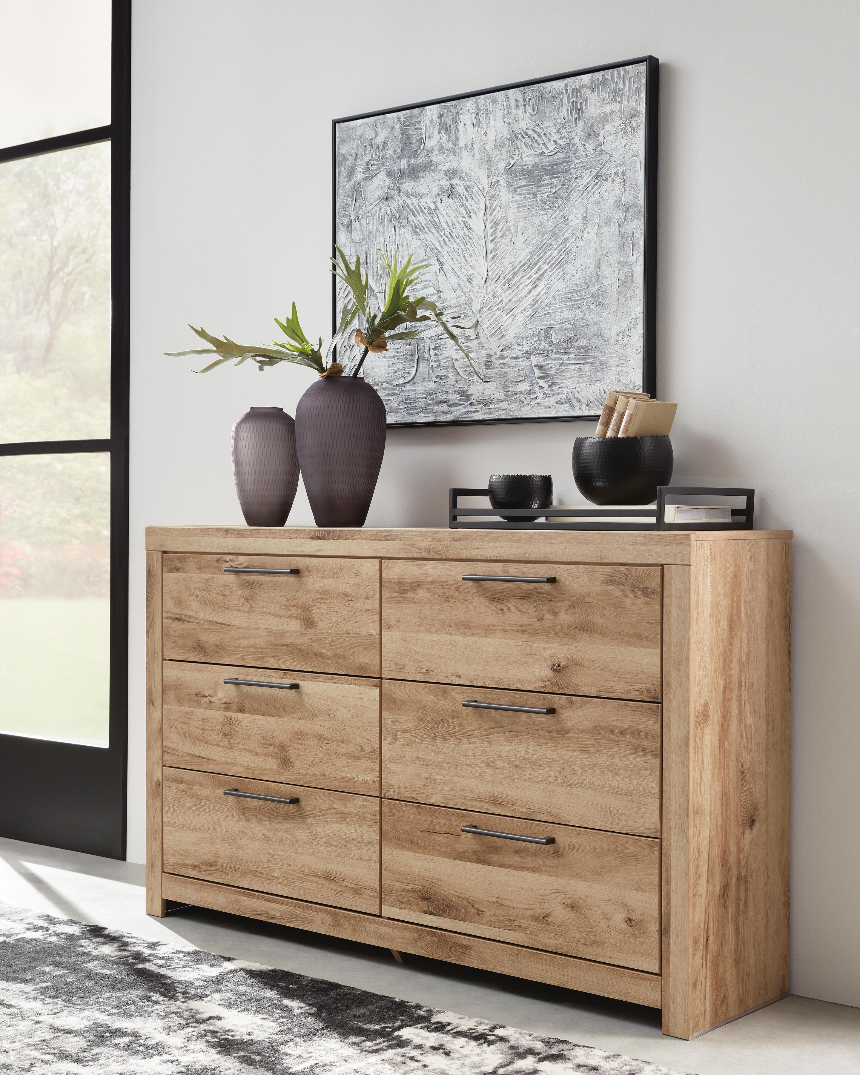 Dar Furniture - Ashley Furniture - Hyanna Dresser - Six Drawer Dresser / Tan Brown - B1050-31