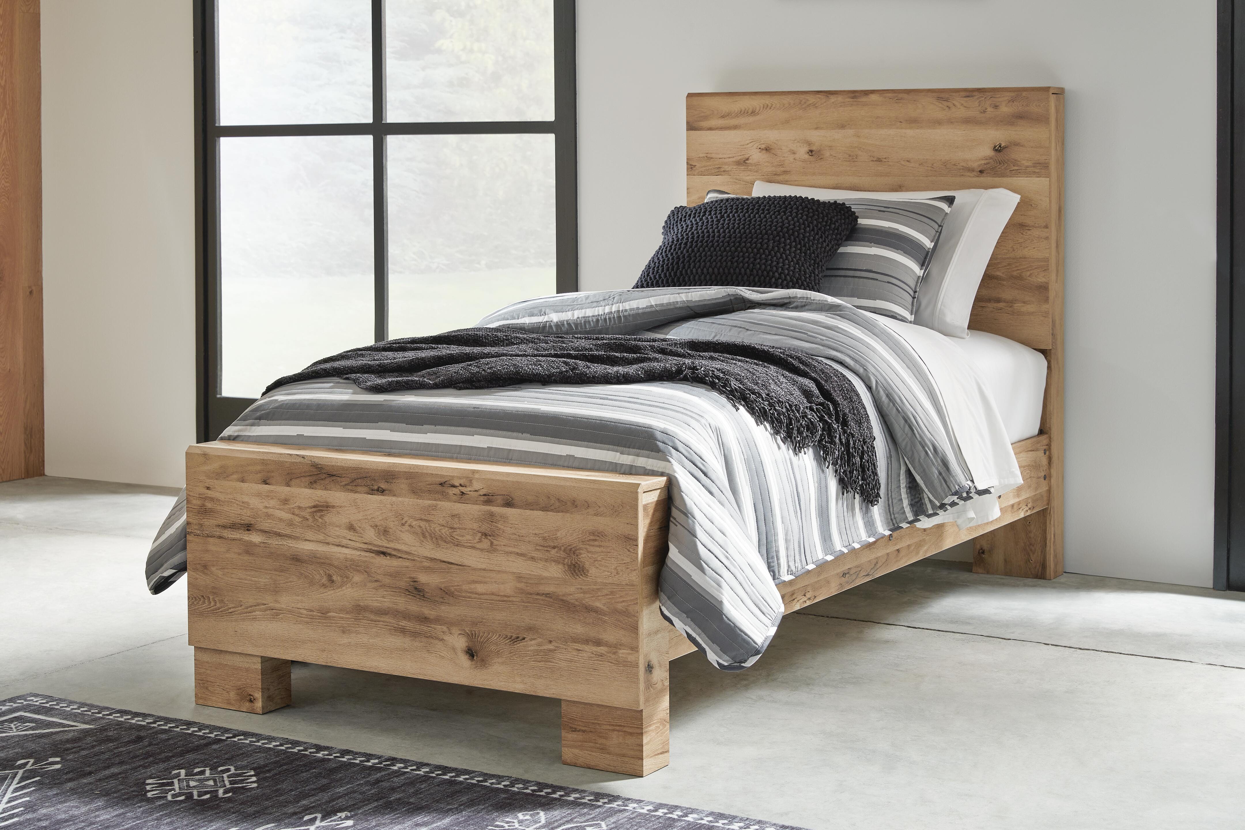 Dar Furniture - Ashley Furniture - Hyanna Twin Panel Bed - Twin Panel Bed / Tan Brown - B1050B20