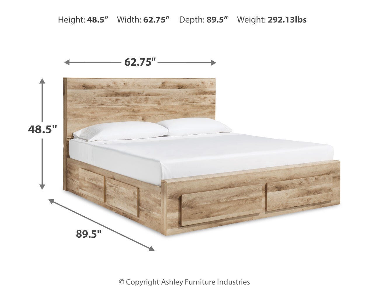 Hyanna Queen Panel Storage Bed with 2 Under Bed Storage Drawer