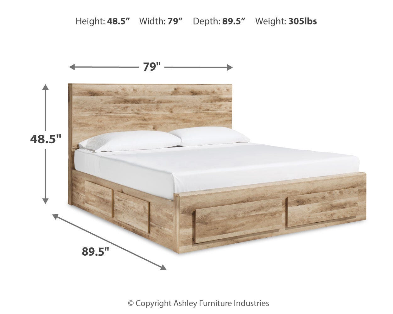 Hyanna King Panel Storage Bed with 1 Under Bed Storage Drawer