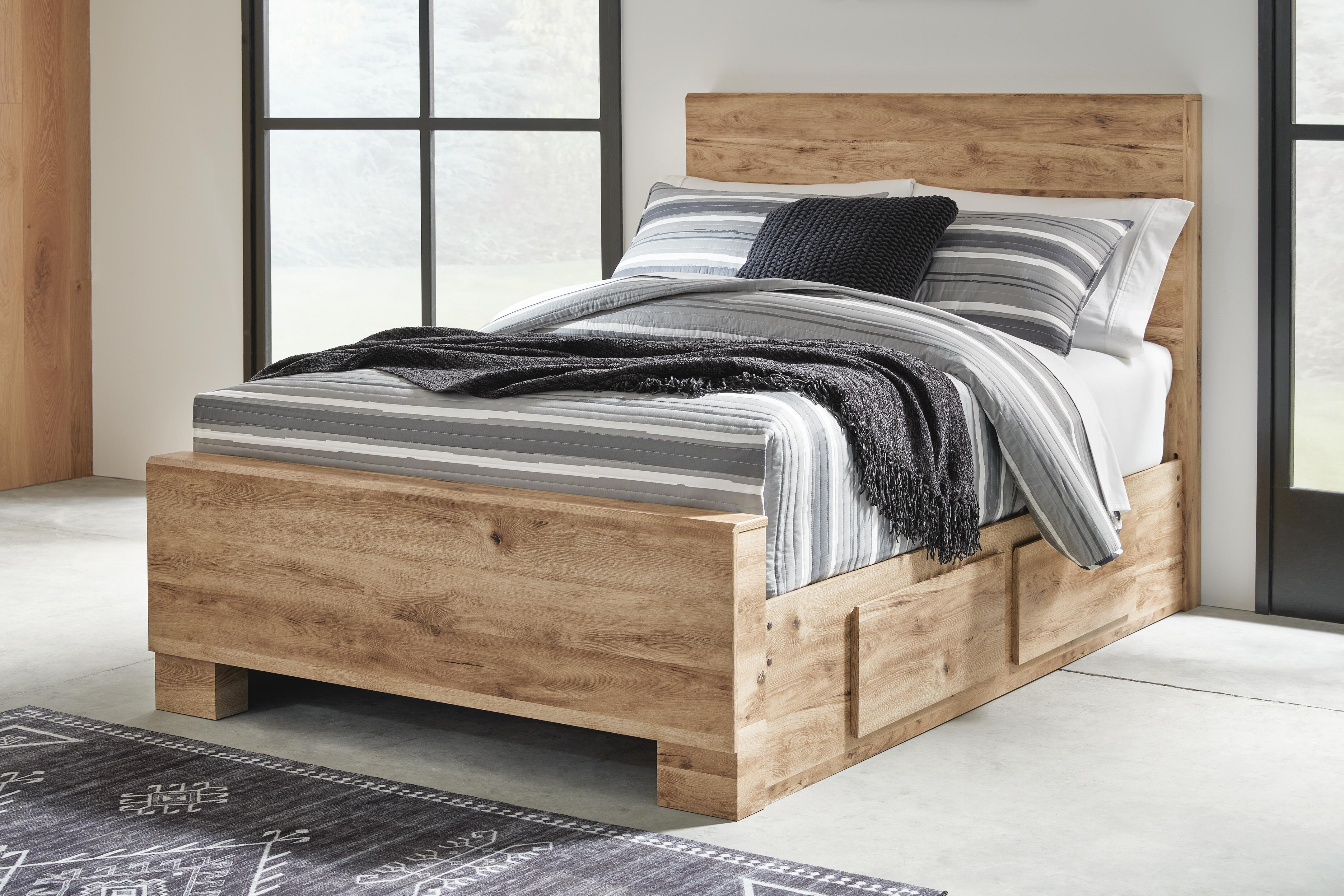 Hyanna Full Panel Bed with 2 Side Storage