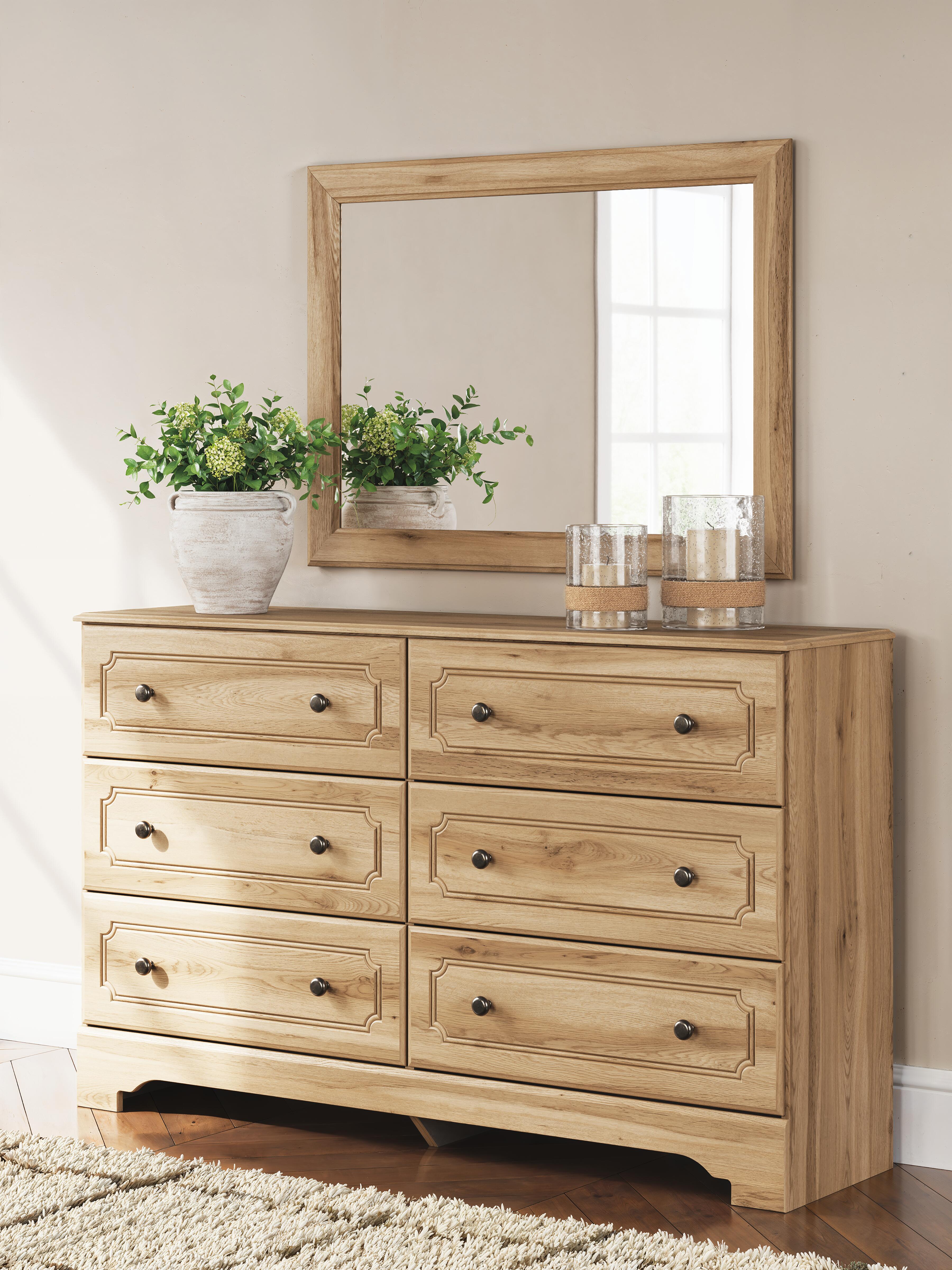 Dar Furniture - Ashley Furniture - Aleaport Dresser and Mirror - Dresser and Mirror / Warm Brown - PCB1075B1
