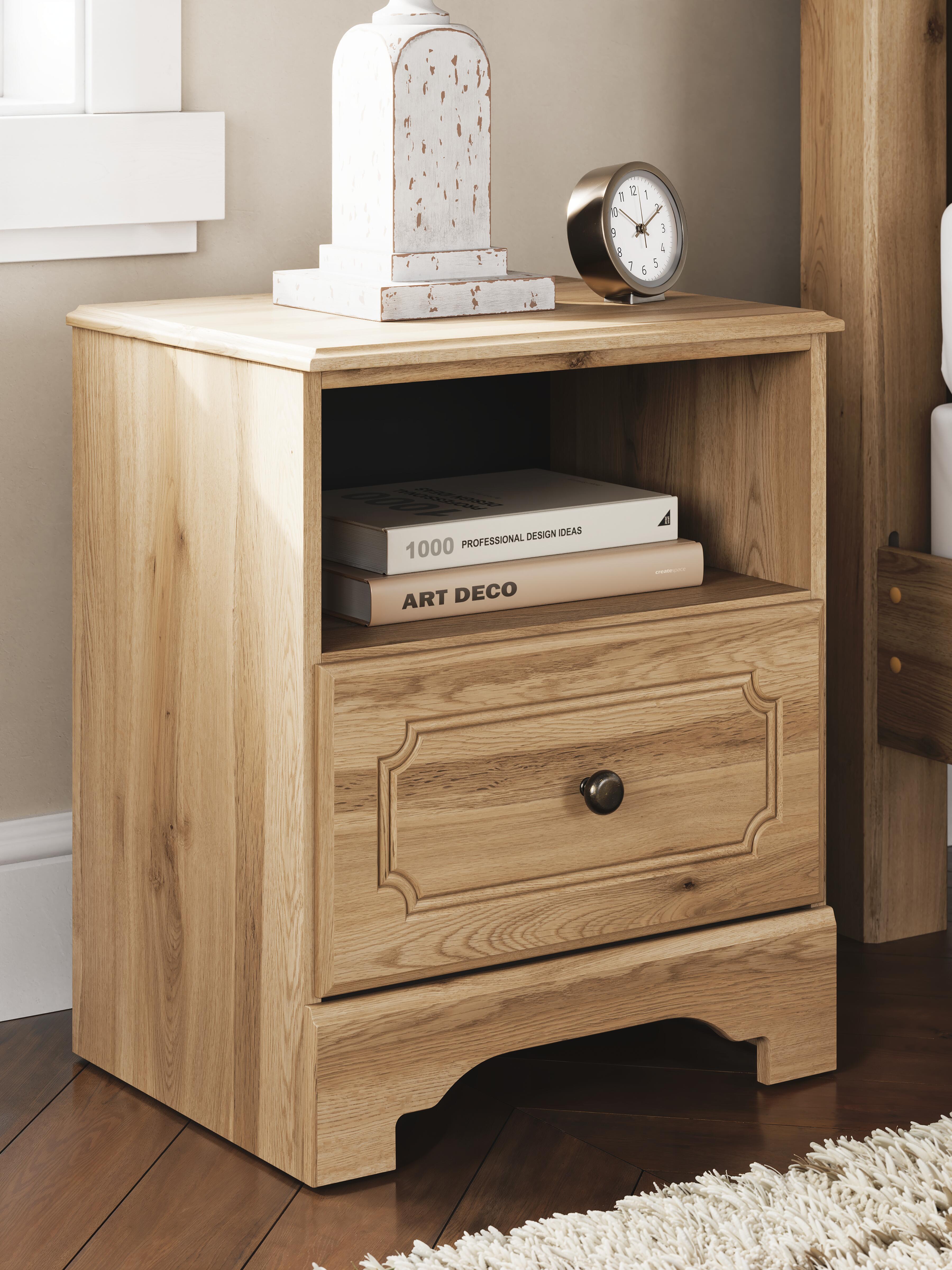 Dar Furniture - Ashley Furniture - Aleaport Nightstand - One Drawer Night Stand / Warm Brown - PCB1075-91