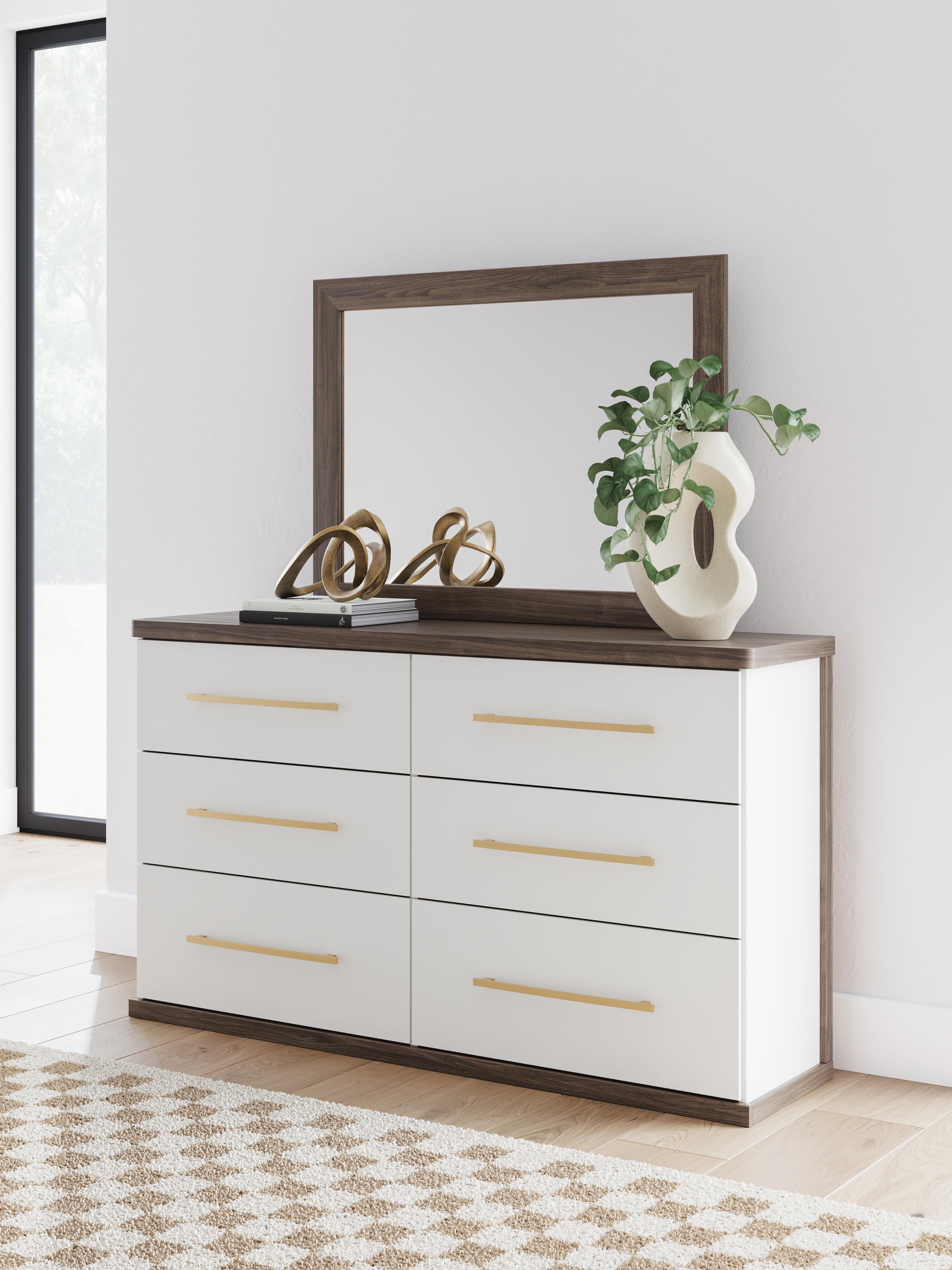Dar Furniture - Ashley Furniture - Kendanport Dresser and Mirror - Dresser and Mirror / Brown - PCB1108B1