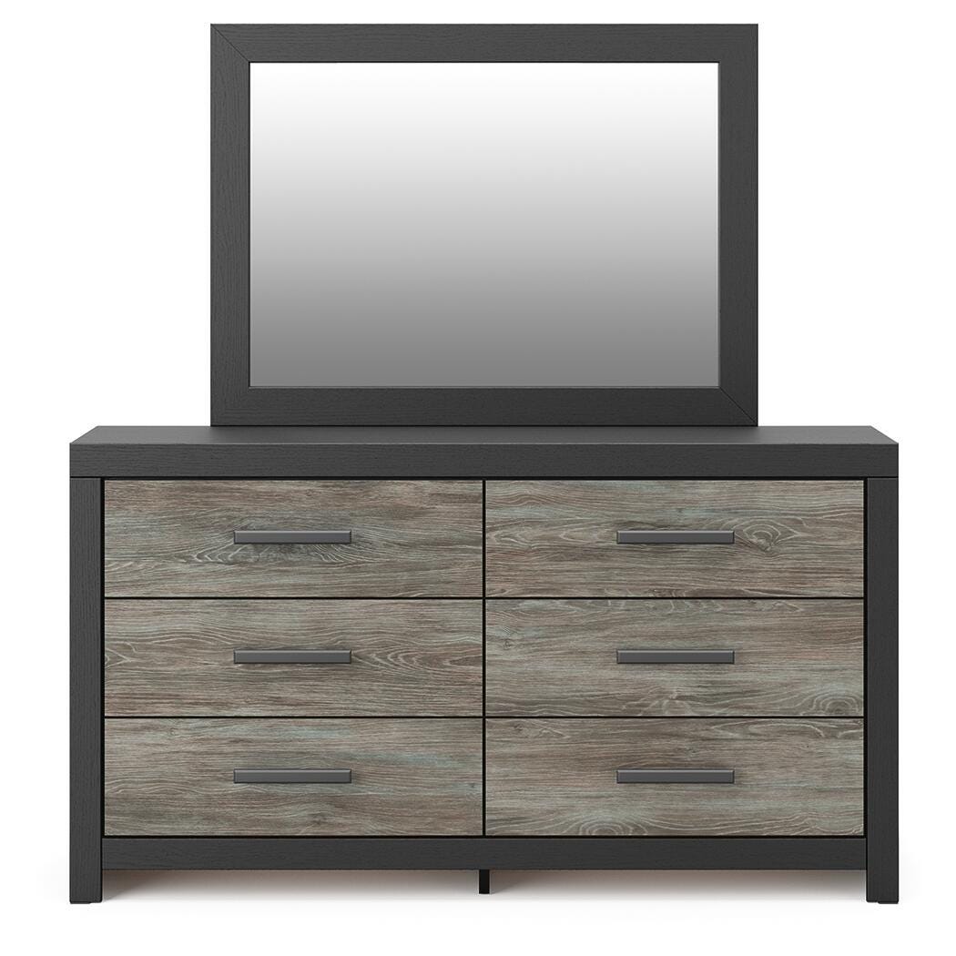 Dar Furniture - Ashley Furniture - Broachmyn Dresser and Mirror - Dresser and Mirror / Black/Gray - PCB1118B1