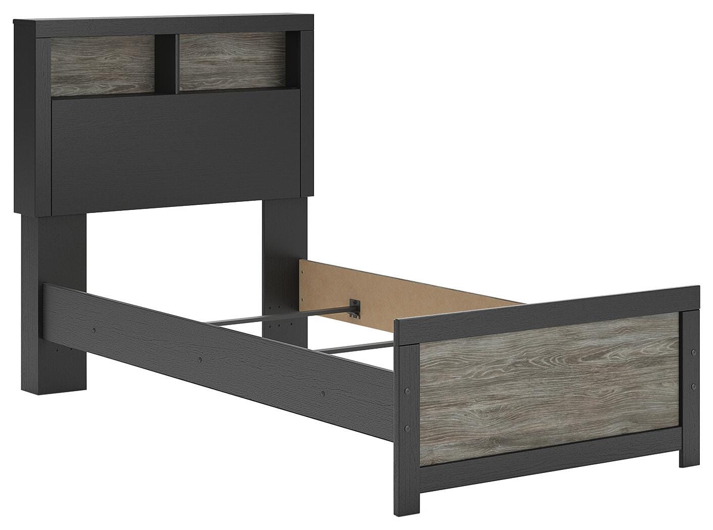 Dar Furniture - Ashley Furniture - Broachmyn Twin Bookcase Bed - Twin Bookcase Bed / Black/Gray - PCB1118B12