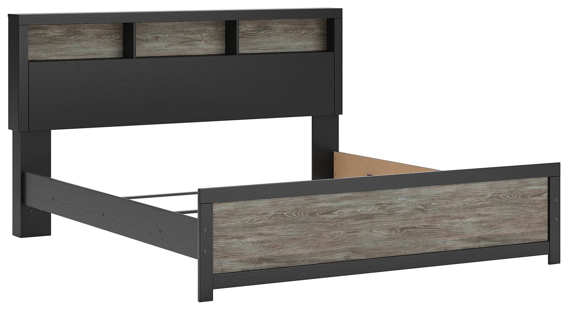 Dar Furniture - Ashley Furniture - Broachmyn King Bookcase Bed - King Bookcase Bed / Black/Gray - PCB1118B6