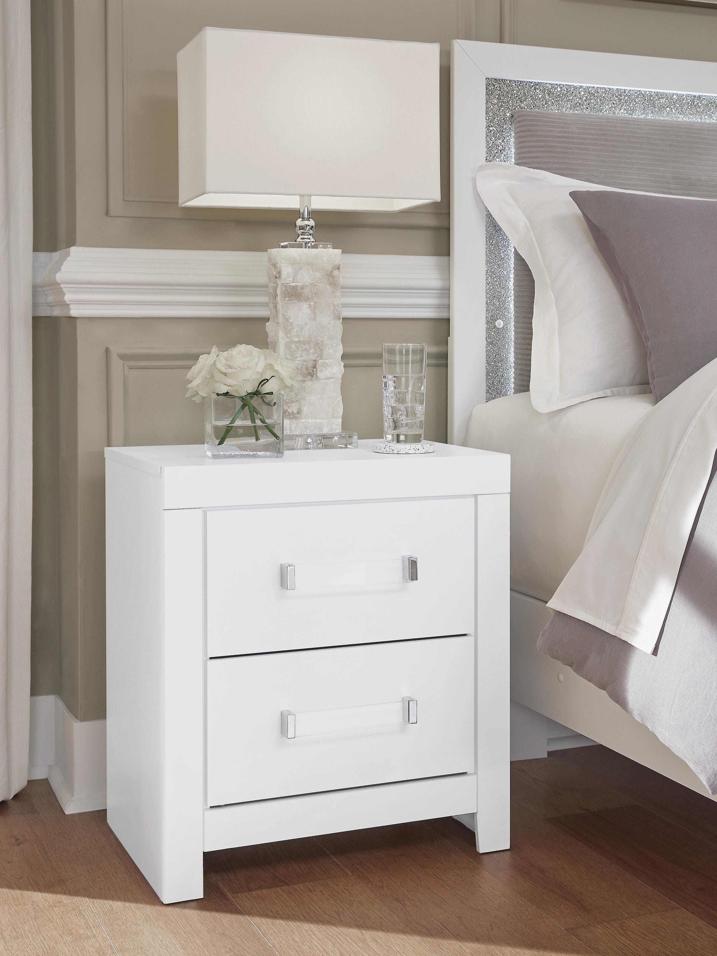 Dar Furniture - Ashley Furniture - Maeling Nightstand - Two Drawer Night Stand / White - PCB1119-92
