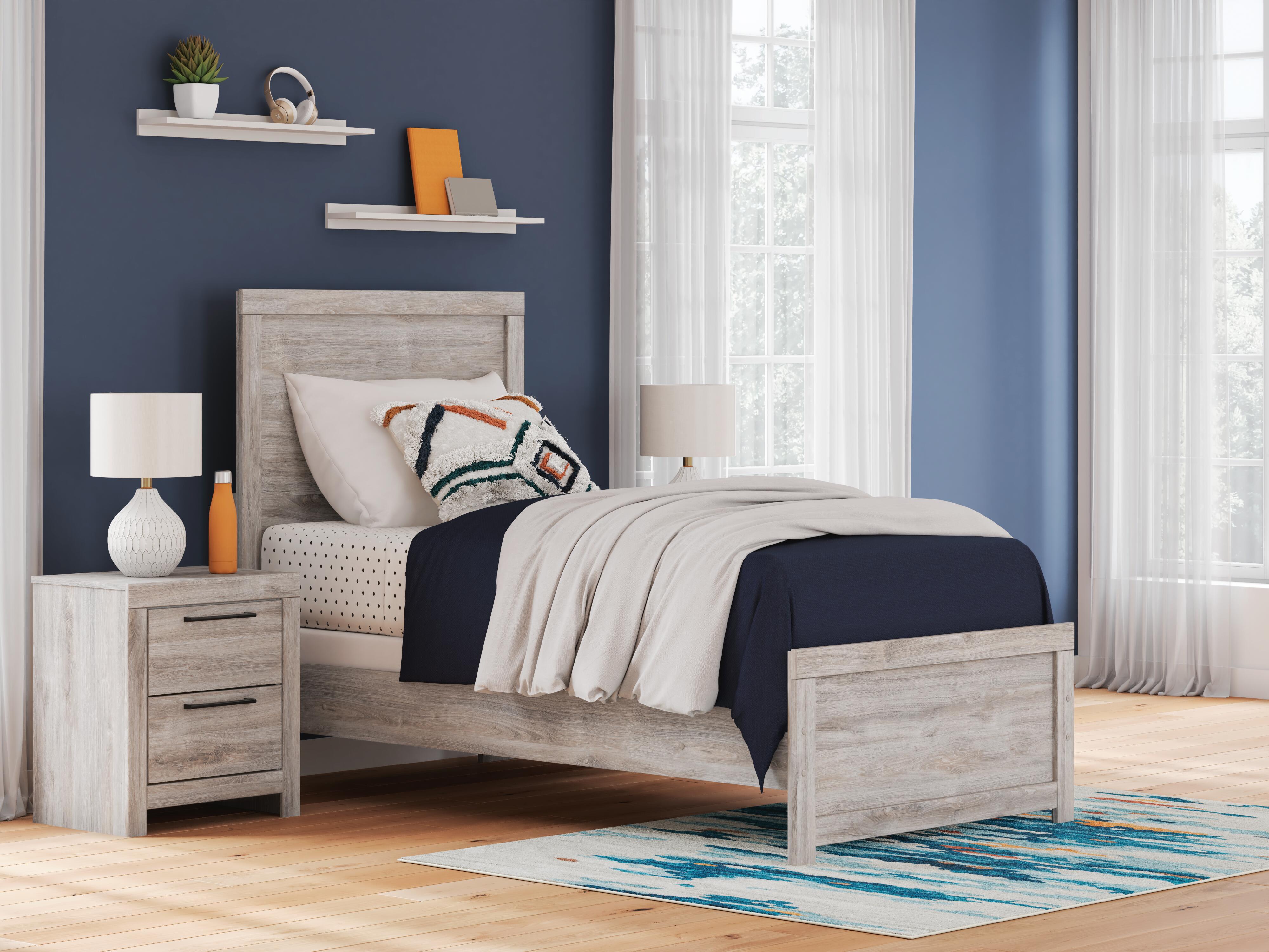 Dar Furniture - Ashley Furniture - Broachmyn Twin Panel Bed - Twin Panel Bed / Gray - PCB1120B8