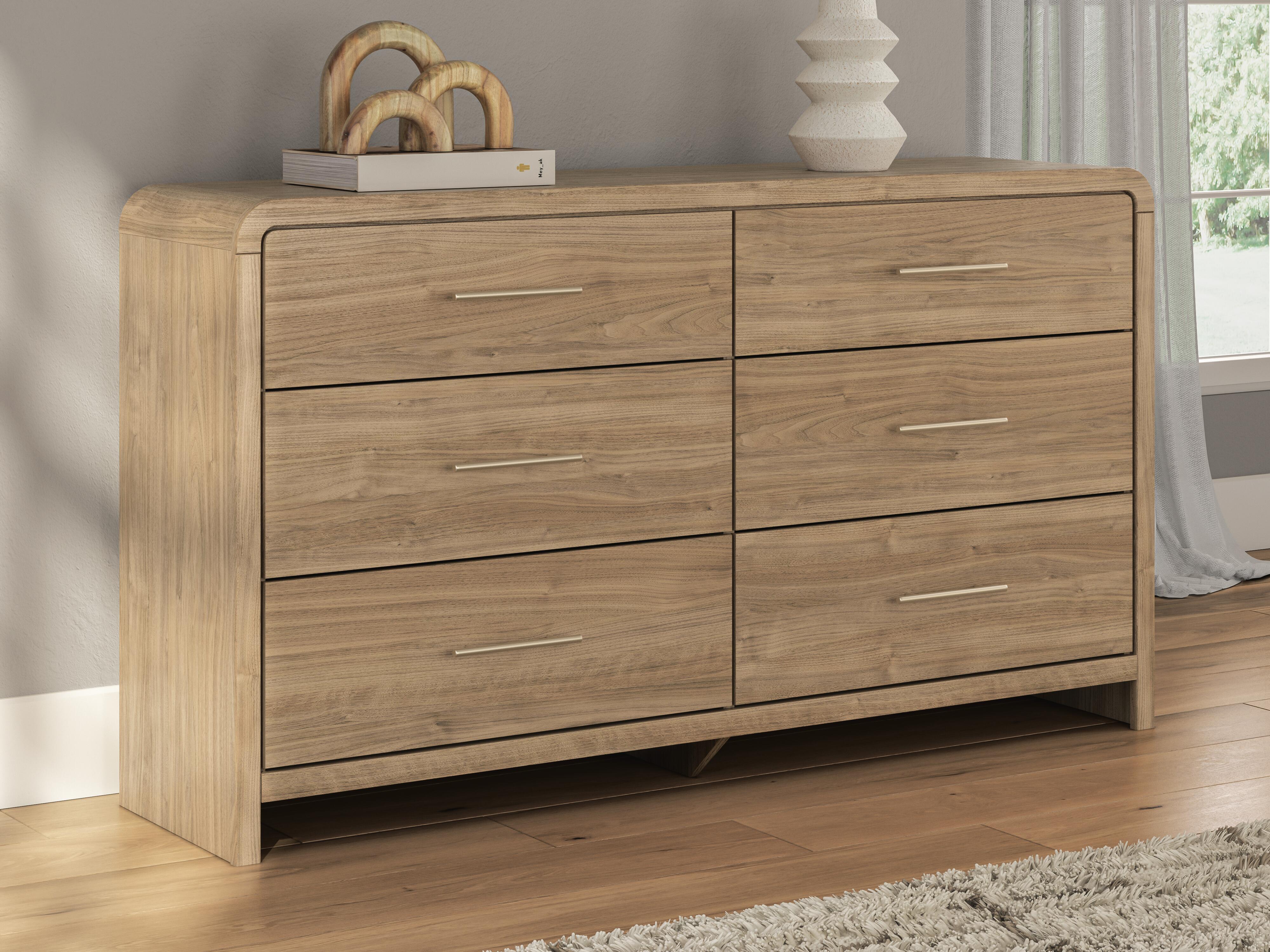 Dar Furniture - Ashley Furniture - Gramburg Dresser - Six Drawer Dresser / Warm Natural Brown - PCB1121-31