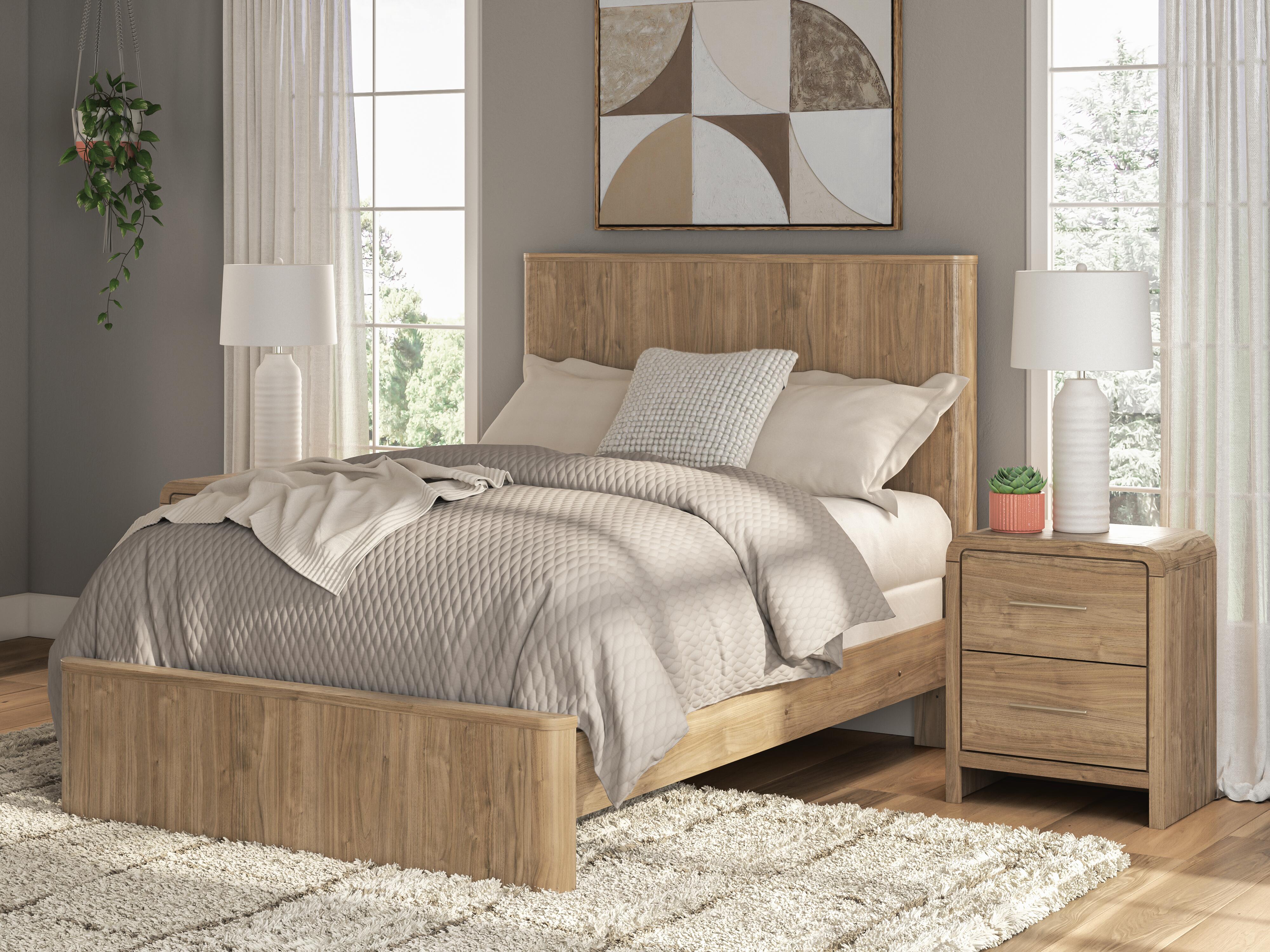 Dar Furniture - Ashley Furniture - Gramburg Full Panel Bed - Full Panel Bed / Warm Natural Brown - PCB1121B3