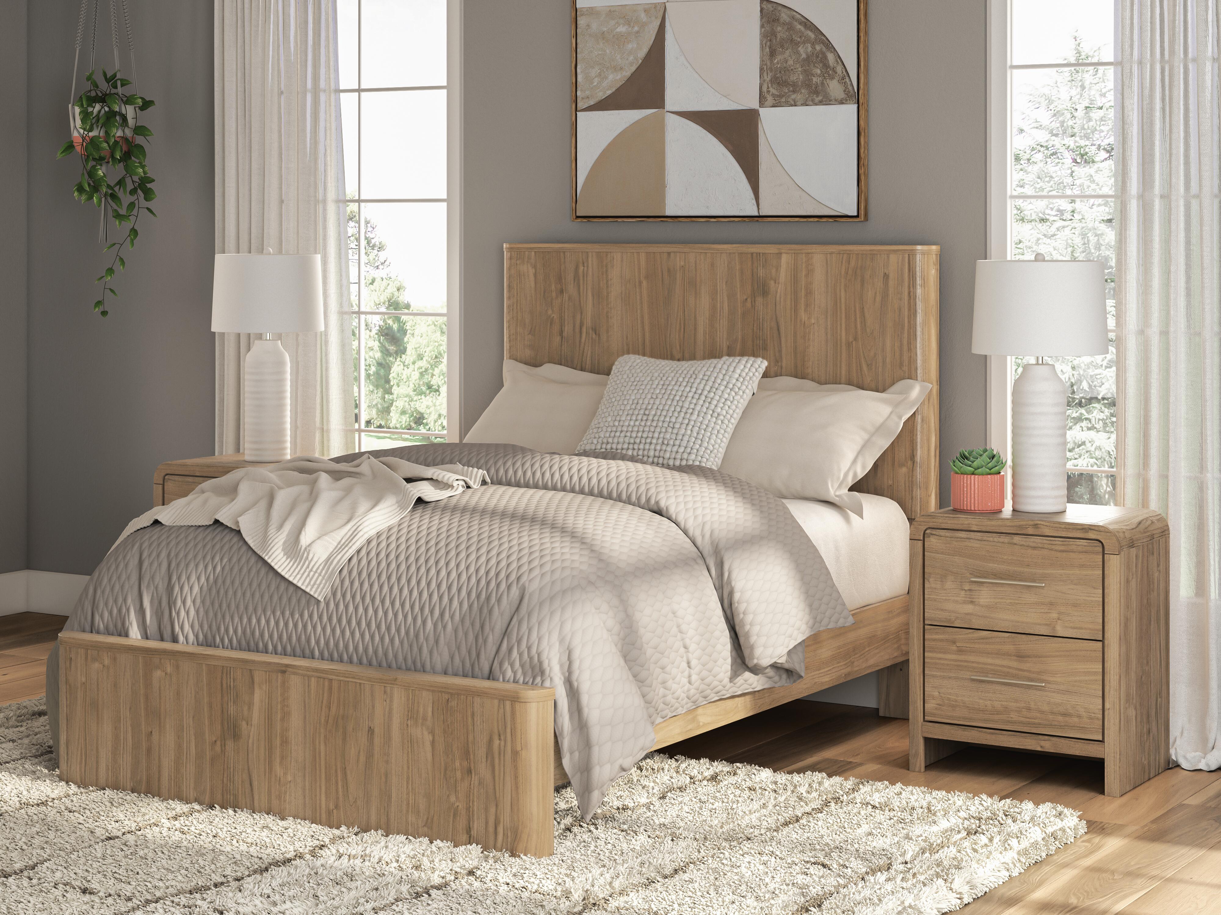 Dar Furniture - Ashley Furniture - Gramburg Full Panel Platform Bed - Full Panel Platform Bed / Warm Natural Brown - PCB1121B9