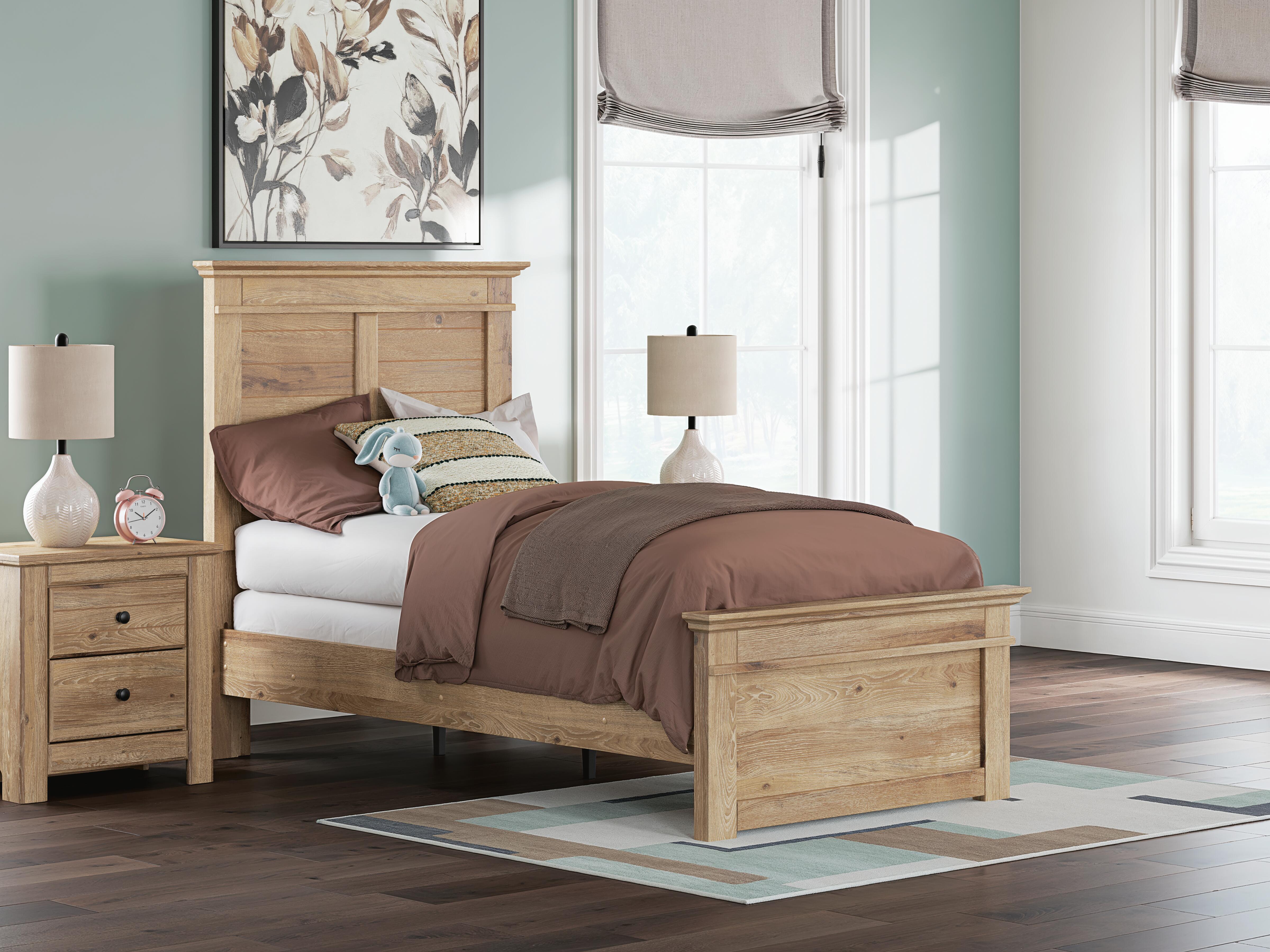 Dar Furniture - Ashley Furniture - Makidern Twin Panel Bed - Twin Panel Bed / Tan - PCB1170B18