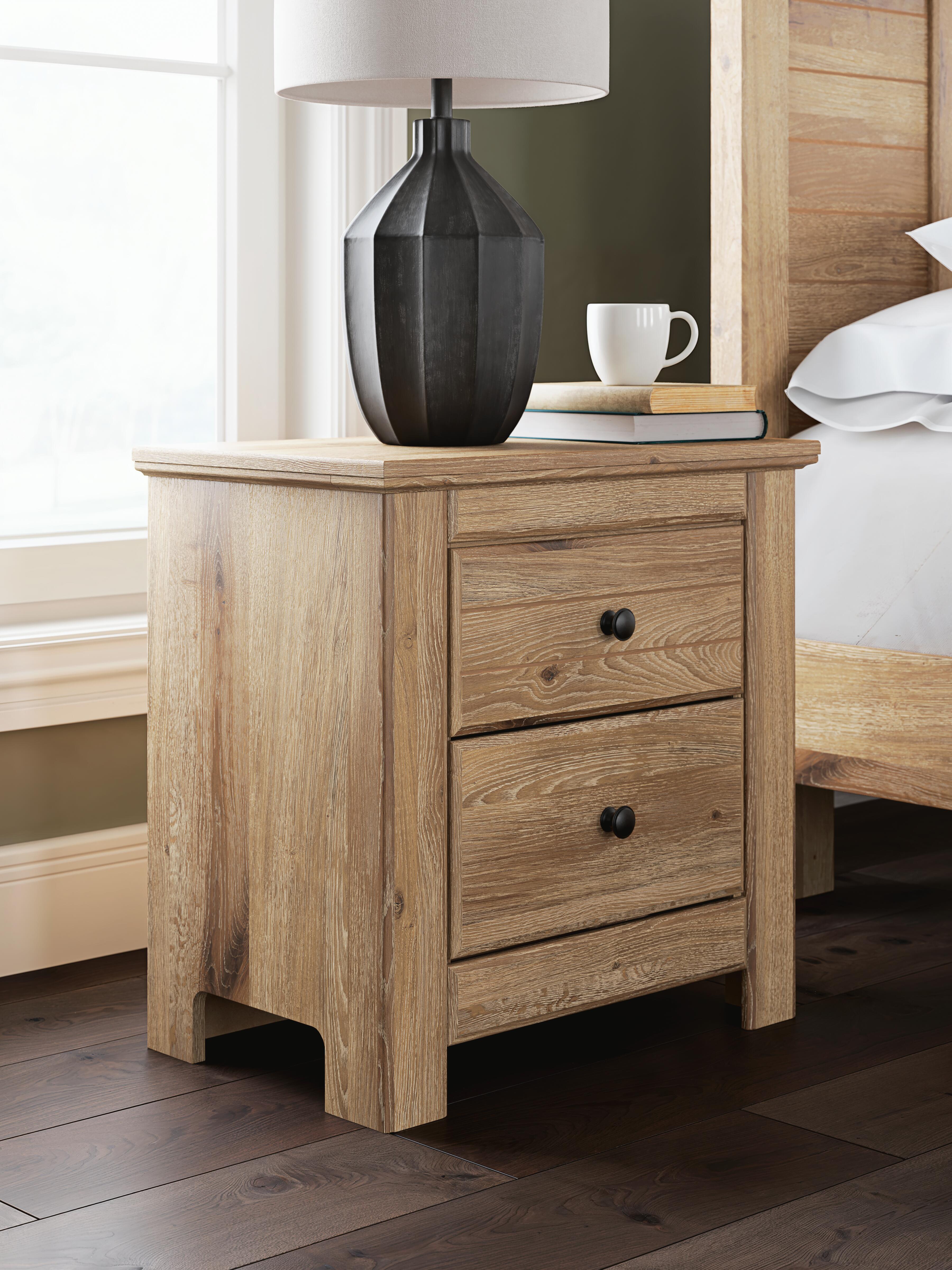 Dar Furniture - Ashley Furniture - Makidern Nightstand - Two Drawer Night Stand / Tan - PCB1170-92