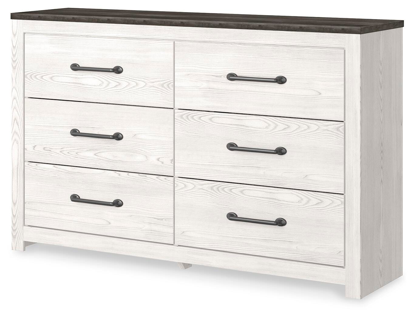 Dar Furniture - Ashley Furniture - Gerridan Dresser - Six Drawer Dresser / White/Gray - B1190-31