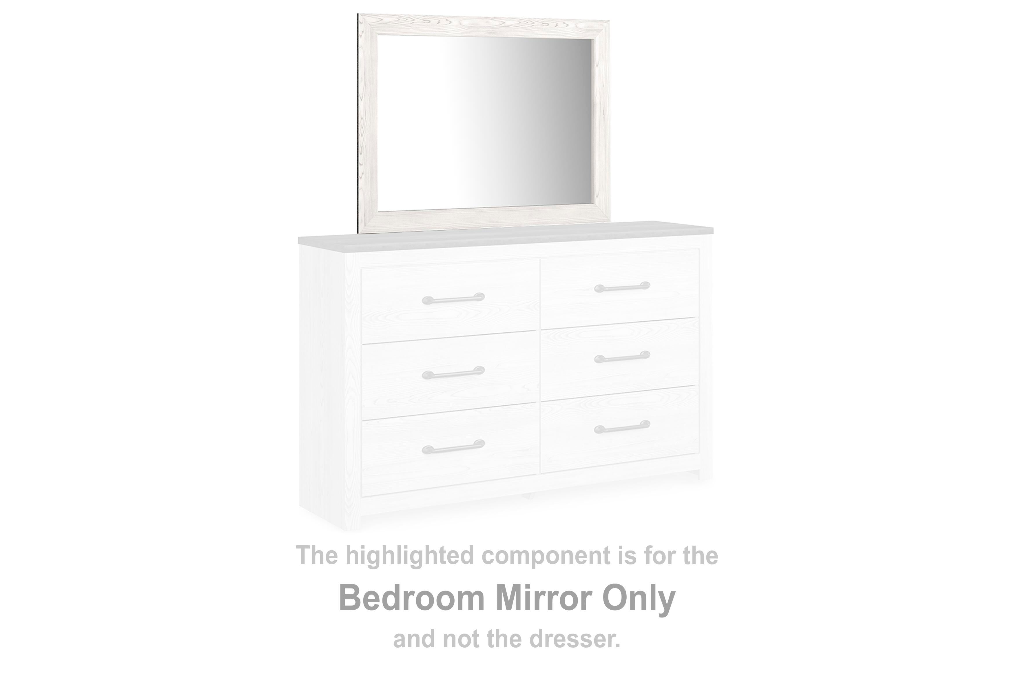 Dar Furniture - Ashley Furniture - Gerridan Bedroom Mirror - Bedroom Mirror / White/Gray - B1190-36