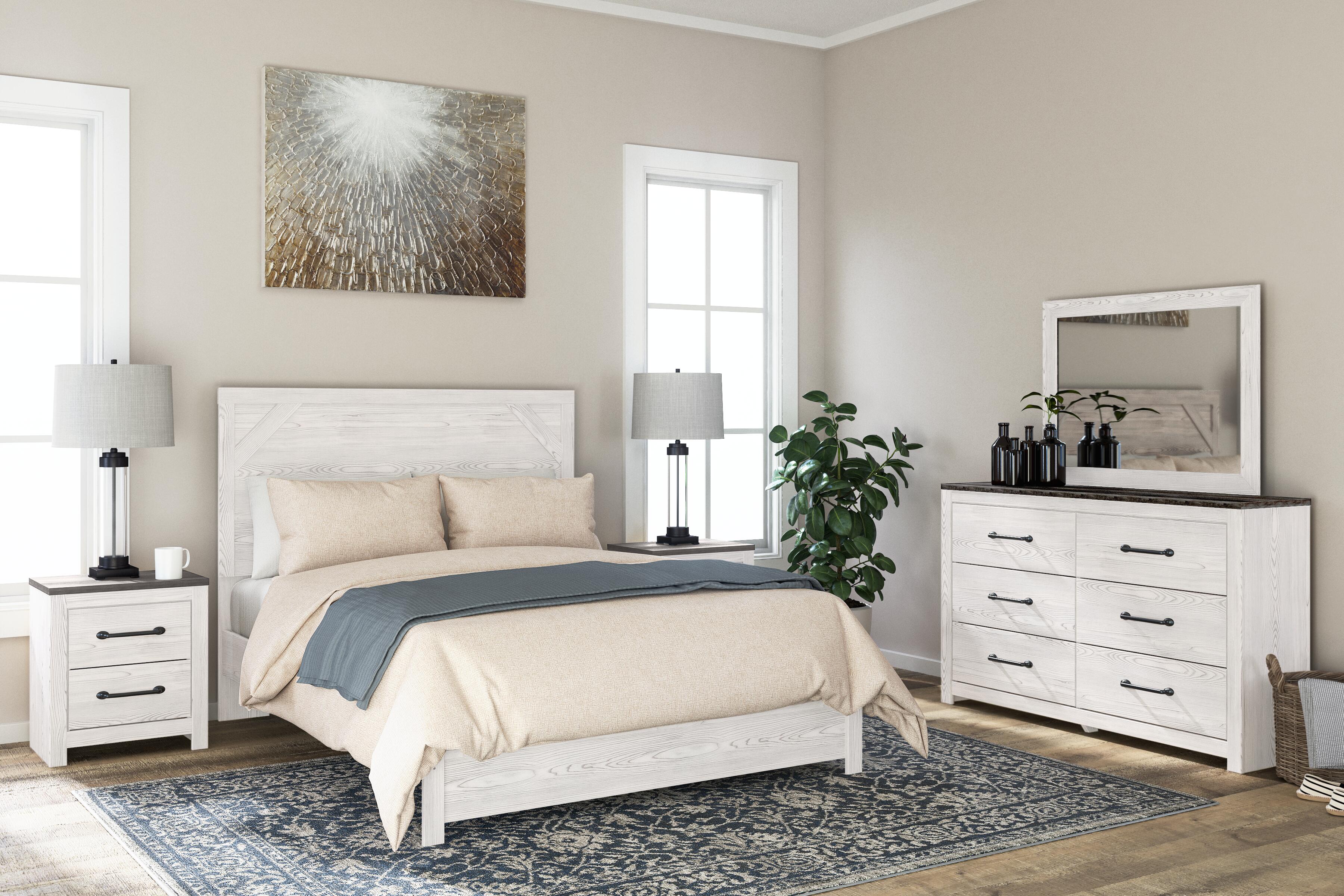 Dar Furniture - Ashley Furniture - Gerridan Nightstand - Two Drawer Night Stand / White/Gray - B1190-92