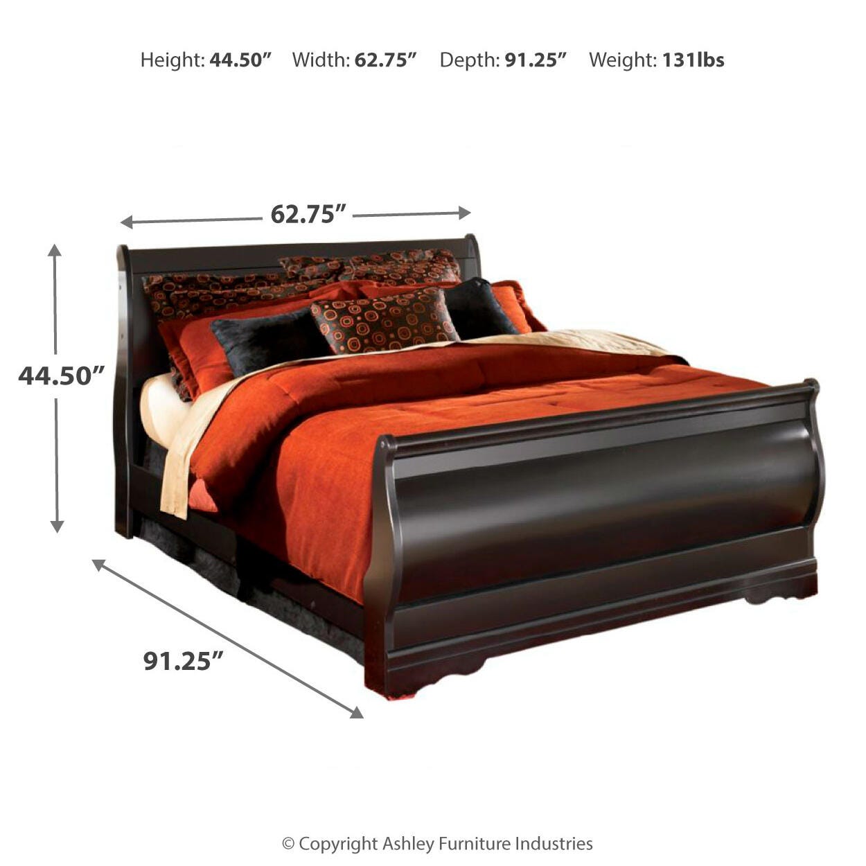 Huey Vineyard Queen Sleigh Bed