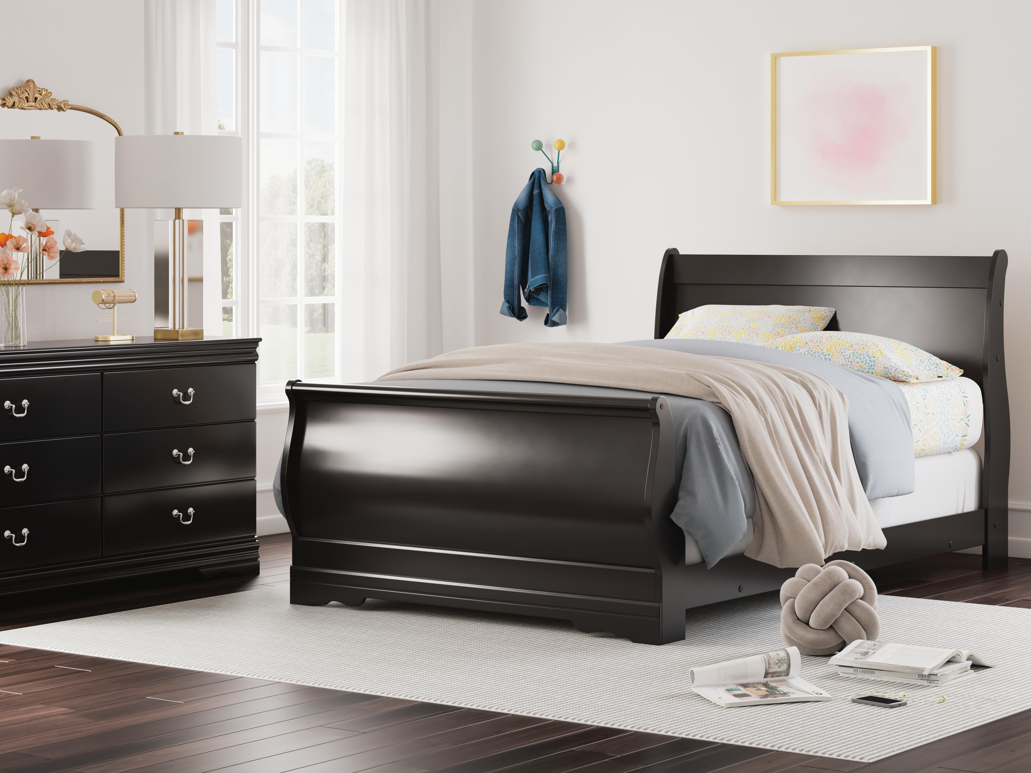 Dar Furniture - Ashley Furniture - Huey Vineyard Full Sleigh Bed - Full Sleigh Bed / Black - B128B9