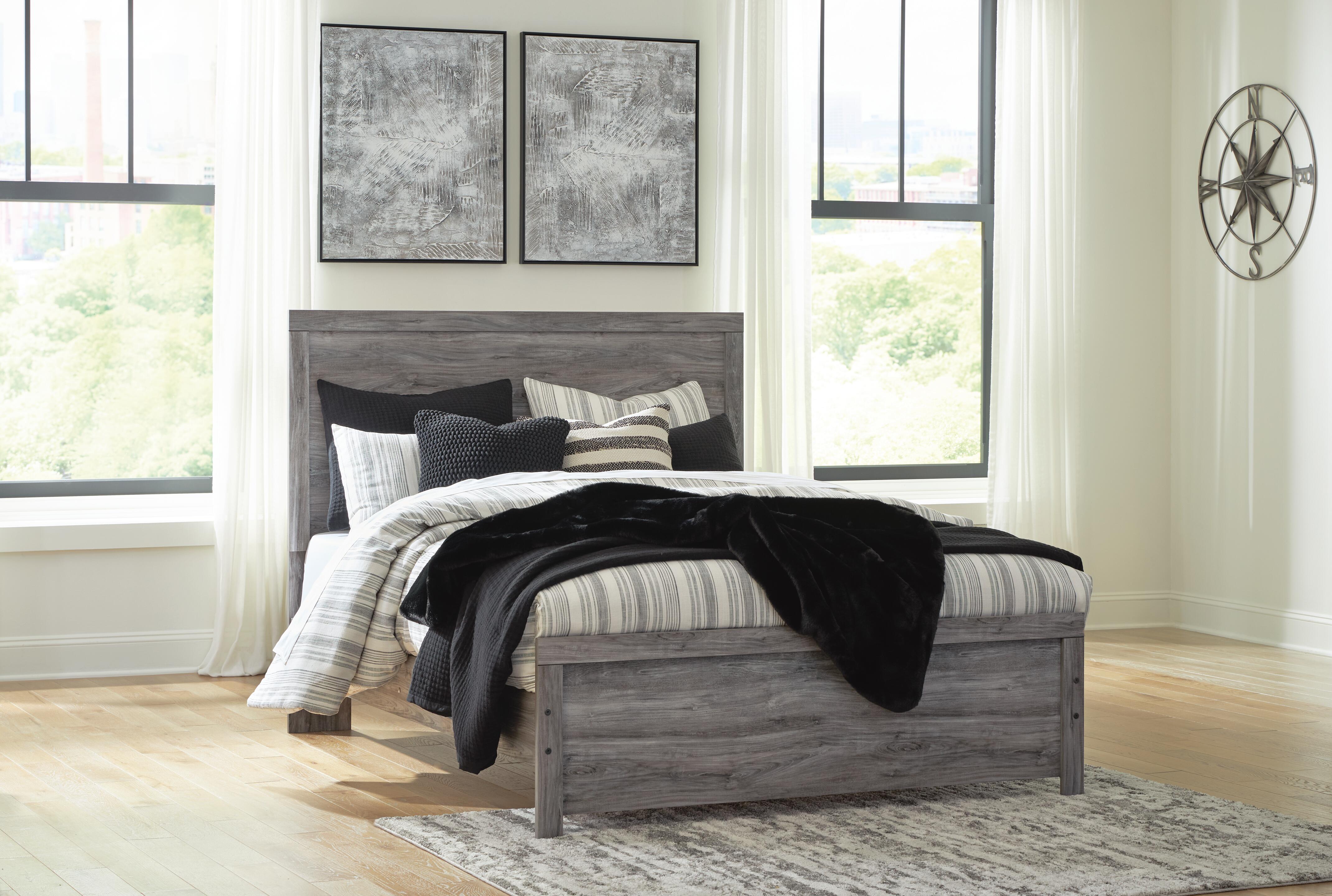 Dar Furniture - Ashley Furniture - Bronyan Queen Panel Bed - Queen Panel Bed / Dark Gray - B1290B2