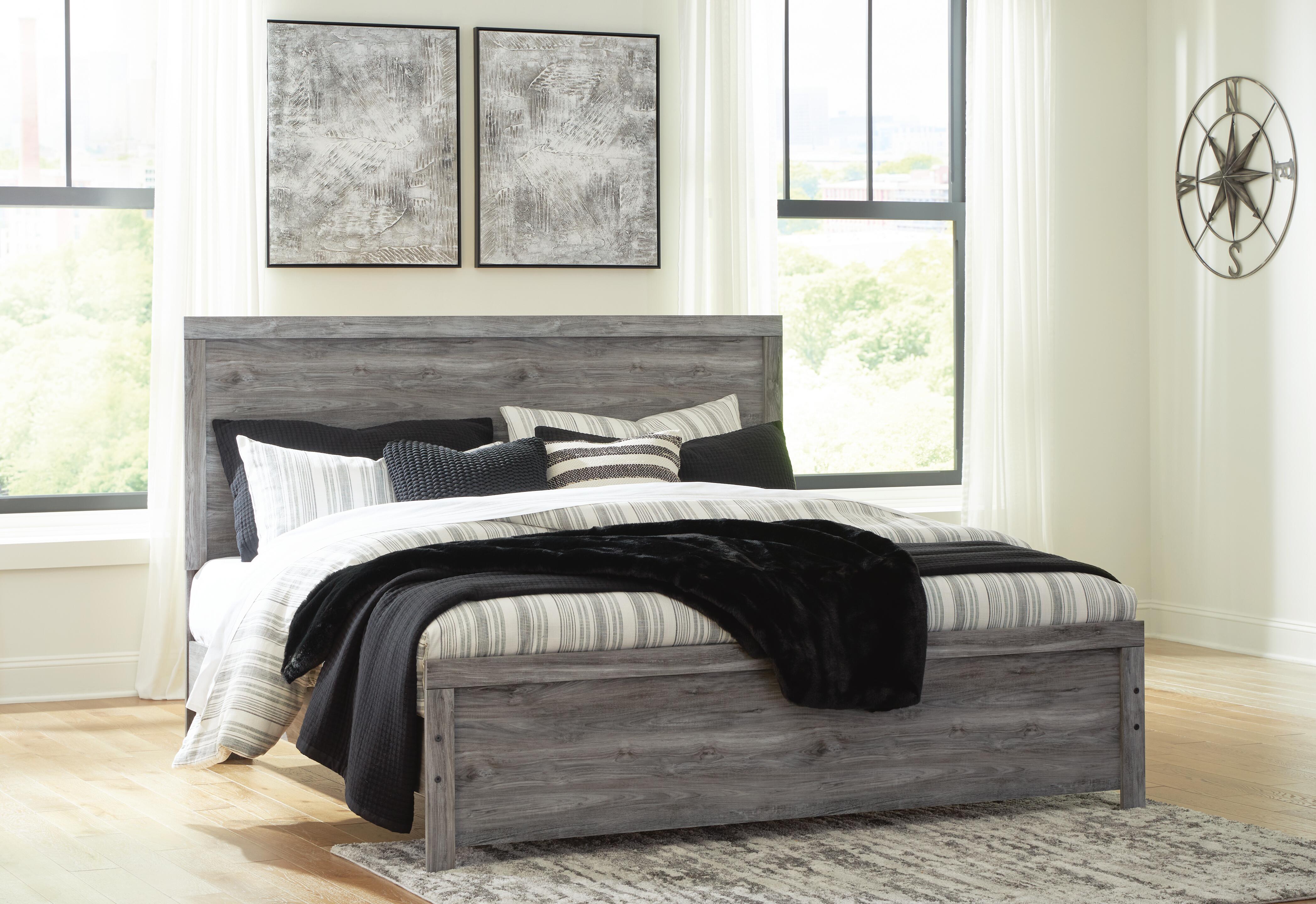 Dar Furniture - Ashley Furniture - Bronyan King Panel Bed - King Panel Bed / Dark Gray - B1290B4
