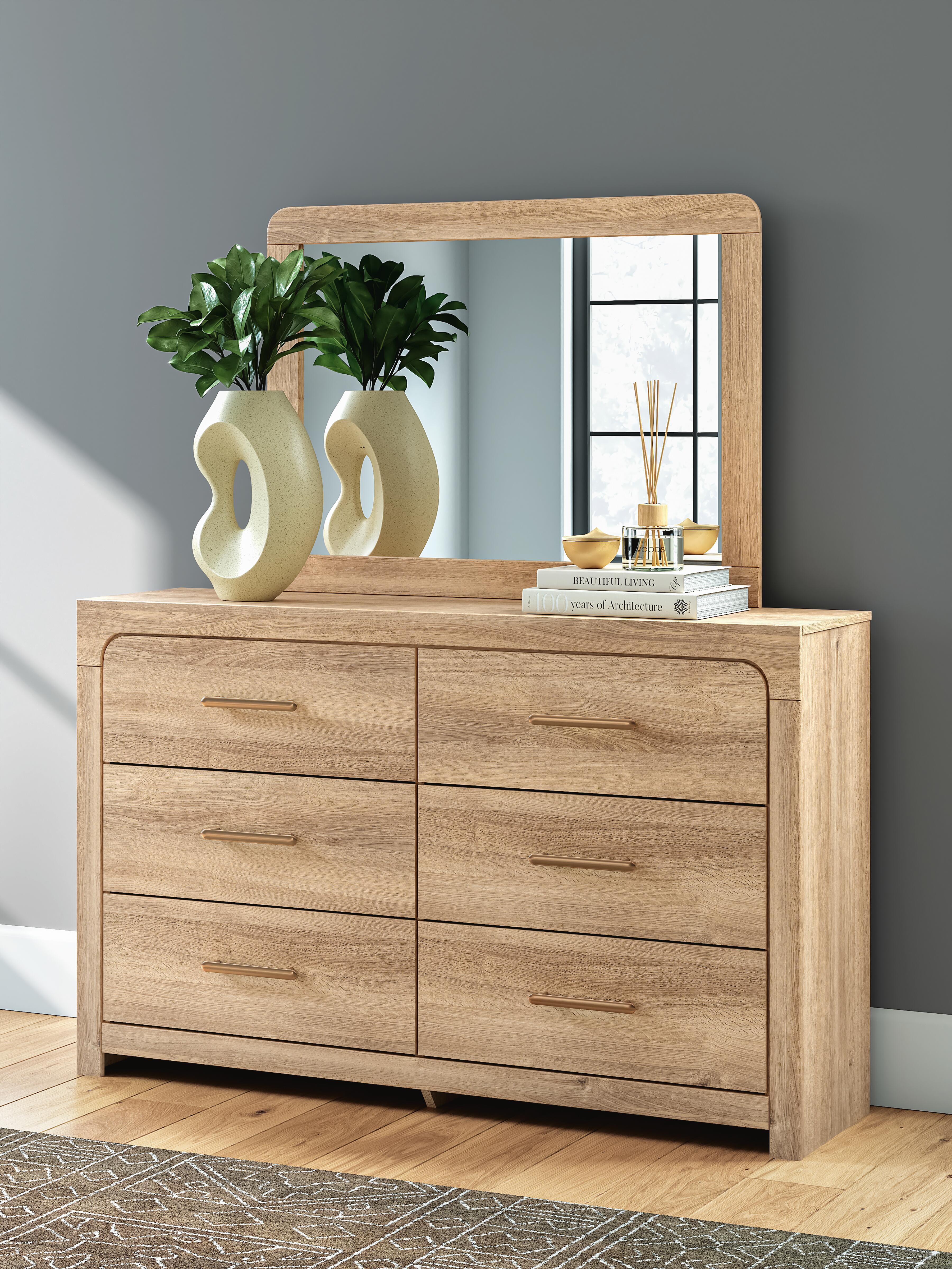 Dar Furniture - Ashley Furniture - Kinlanni Bedroom Mirror - Bedroom Mirror / Tan - PCB1360-36