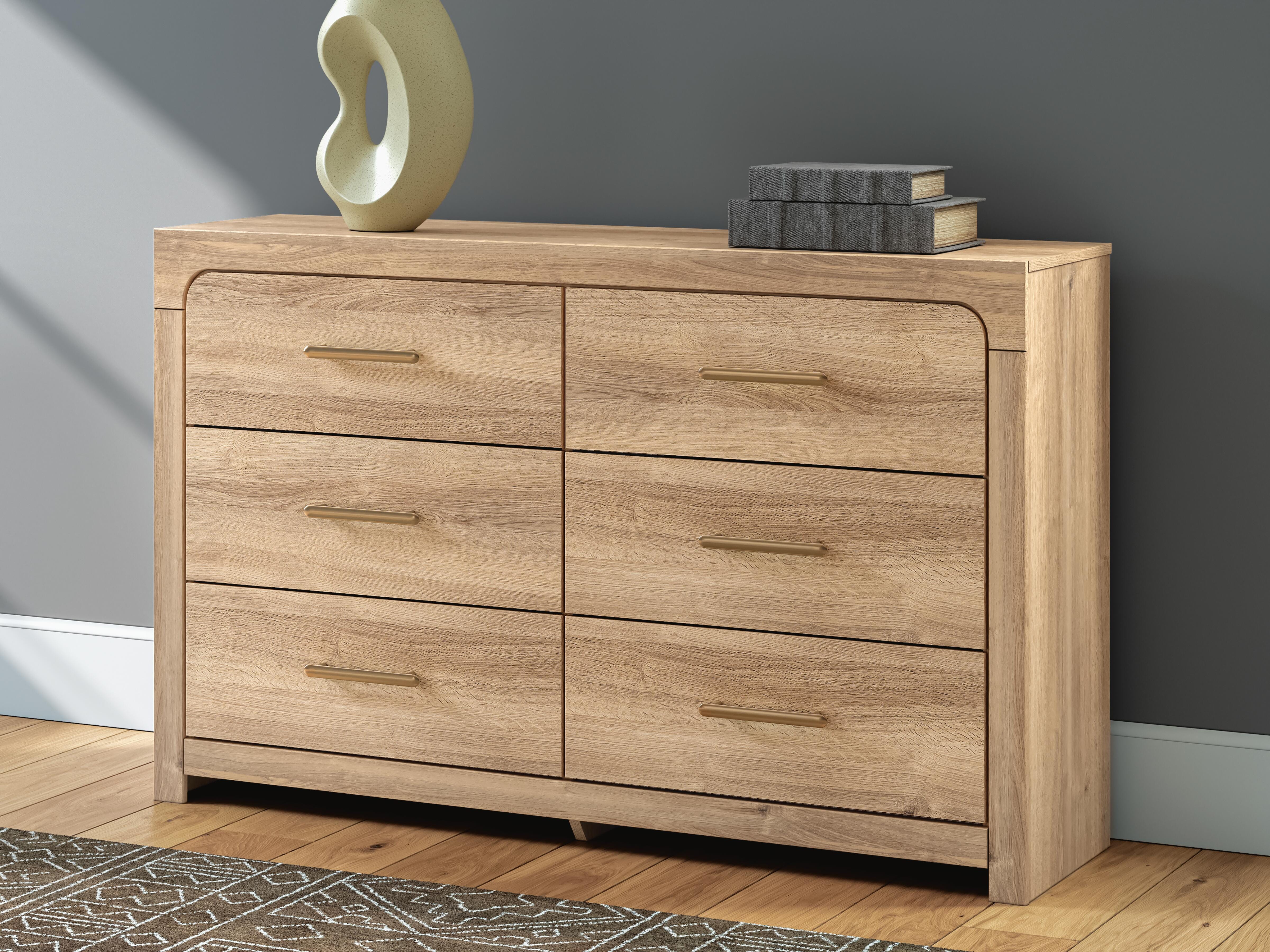 Dar Furniture - Ashley Furniture - Kinlanni Dresser - Six Drawer Dresser / Tan - PCB1360-31