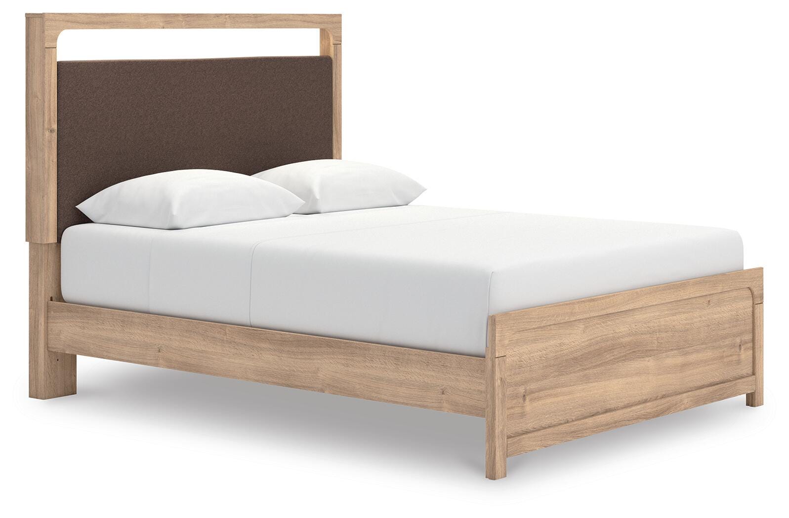Dar Furniture - Ashley Furniture - Kinlanni Queen Upholstered Platform Bed - Queen Upholstered Platform Bed / Tan - PCB1360B10